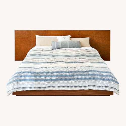 Used Croft House Light Brown Leather King Bed for sale on AptDeco