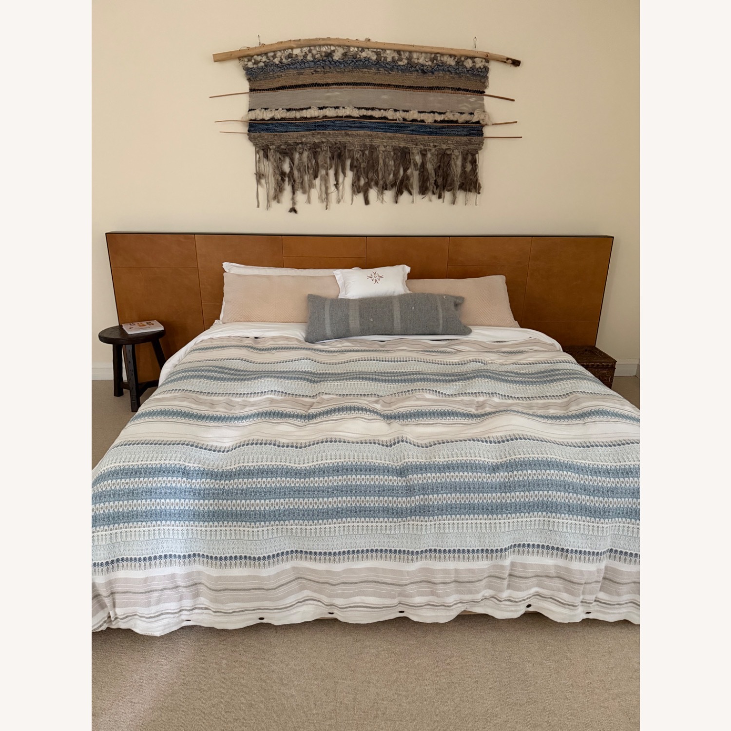 Croft House Light Brown Leather King Bed - image-1