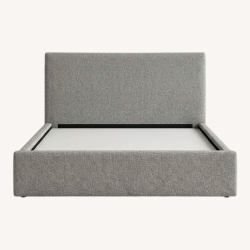 Used West Elm Light Gray Fabric Queen Bed for sale on AptDeco