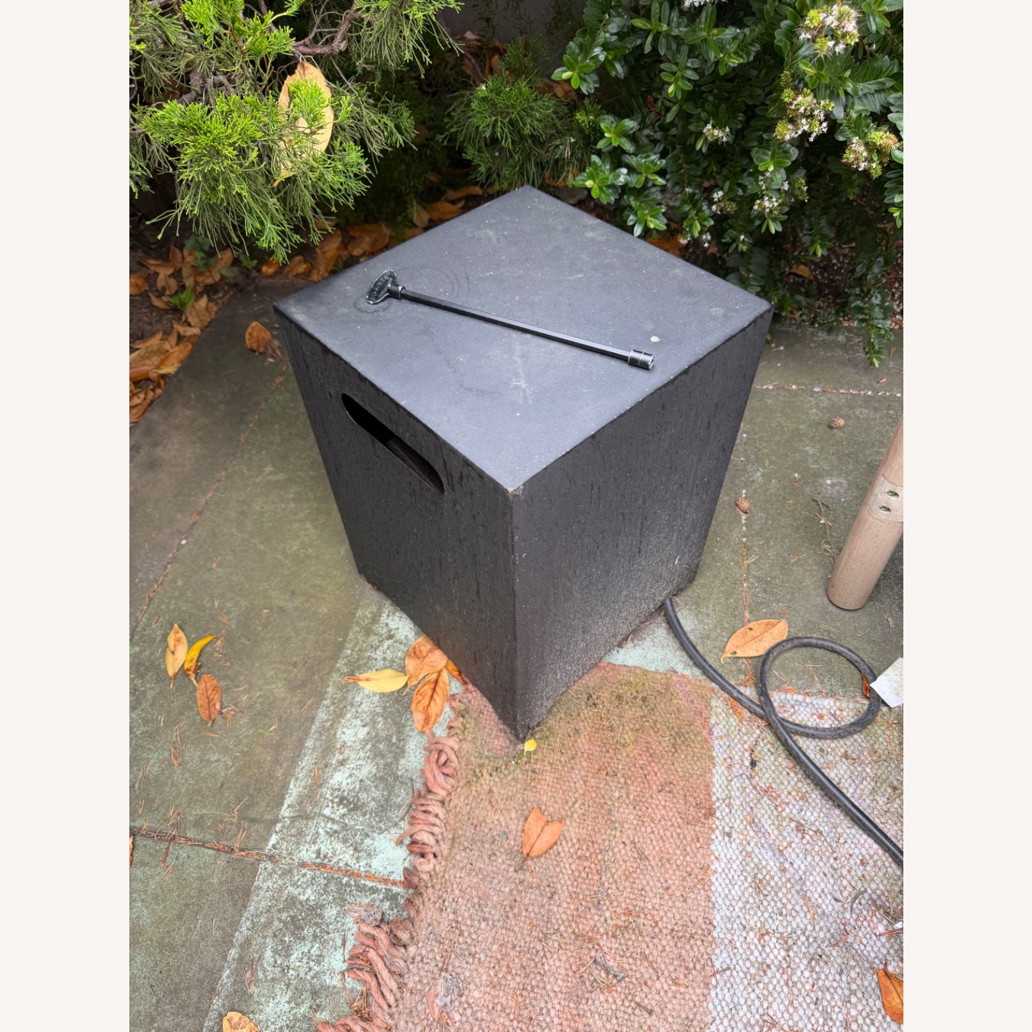 Crate & Barrel Light Gray Stone Patio Furniture - image-3