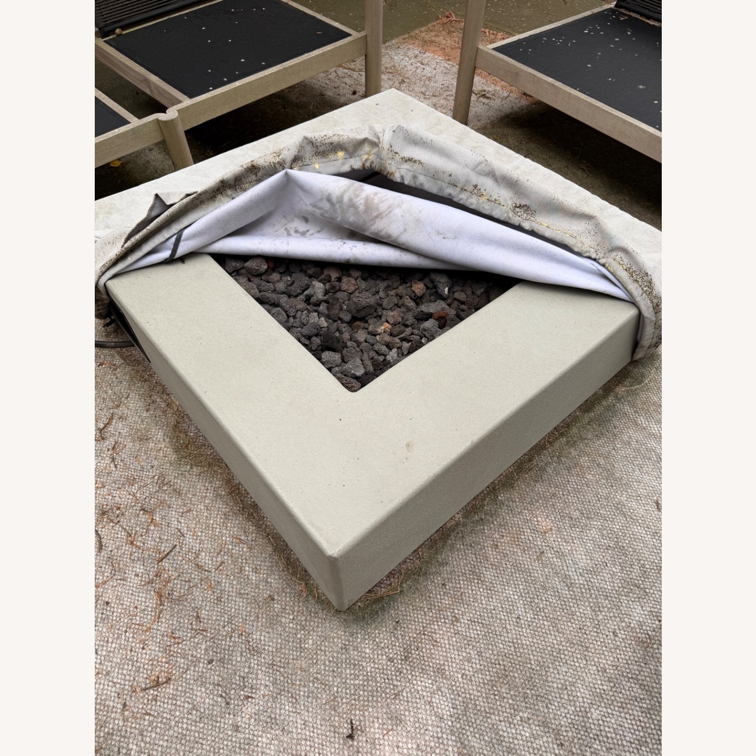 Crate & Barrel Light Gray Stone Patio Furniture - image-2