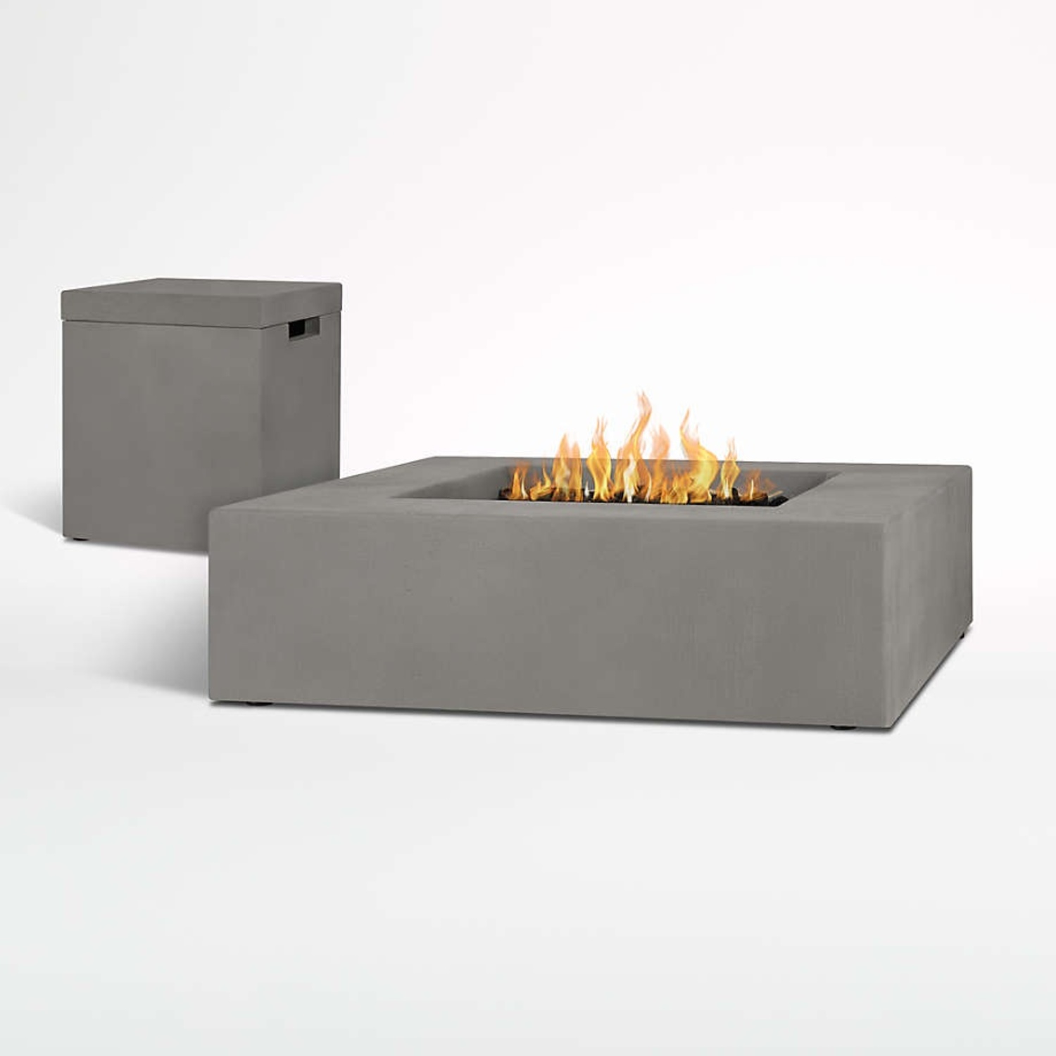 Crate & Barrel Light Gray Stone Patio Furniture - image-5