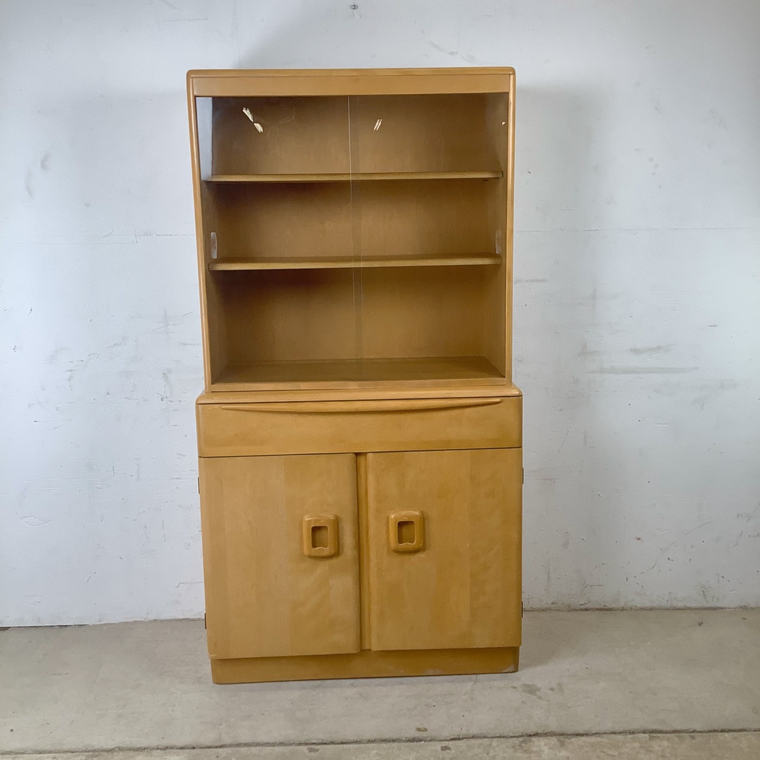 Heywood-Wakefield Wheat China Cabinet Hutch - image-1