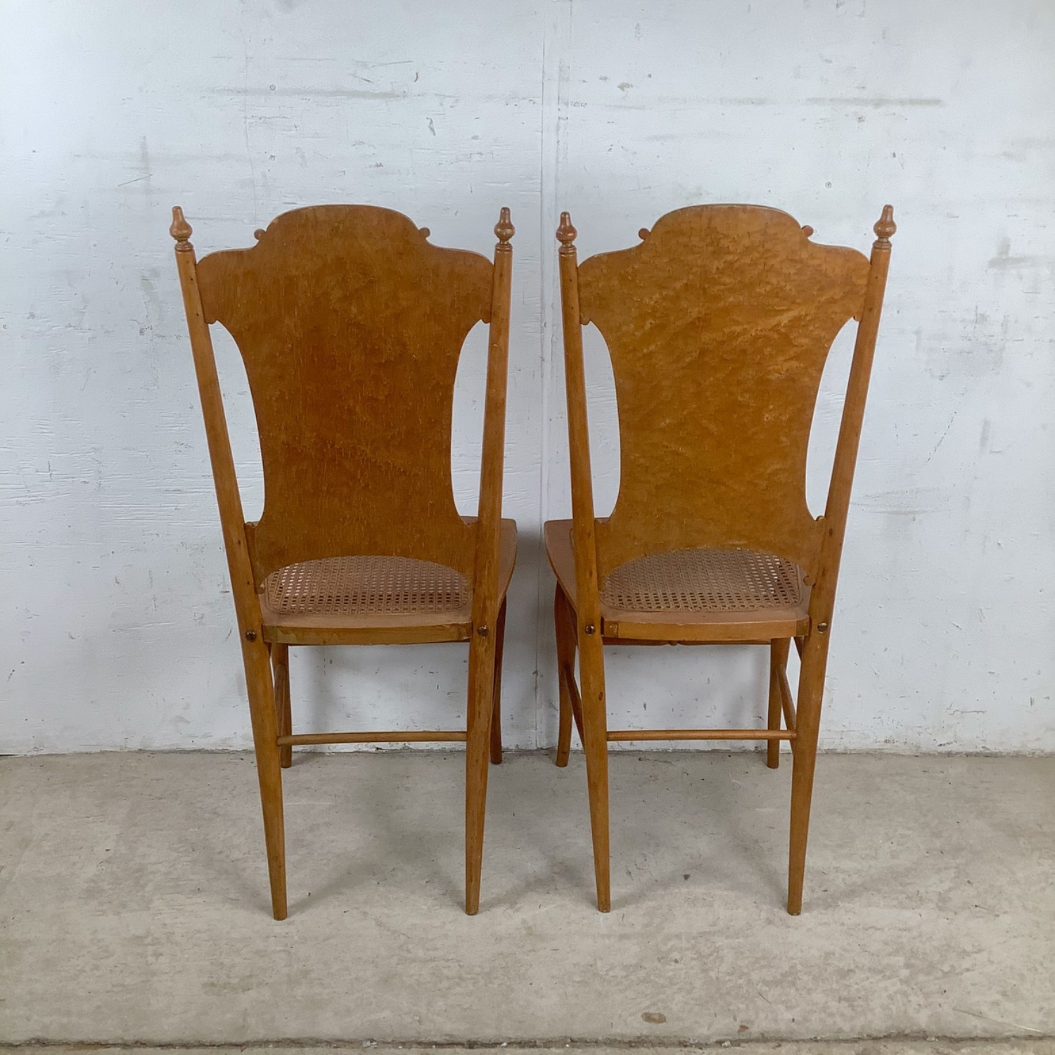 Antique Caned Seat Side Chairs– Pair - image-13