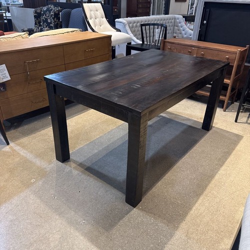 Used Havana Dark Wood Square Leg Dining Table for sale on AptDeco