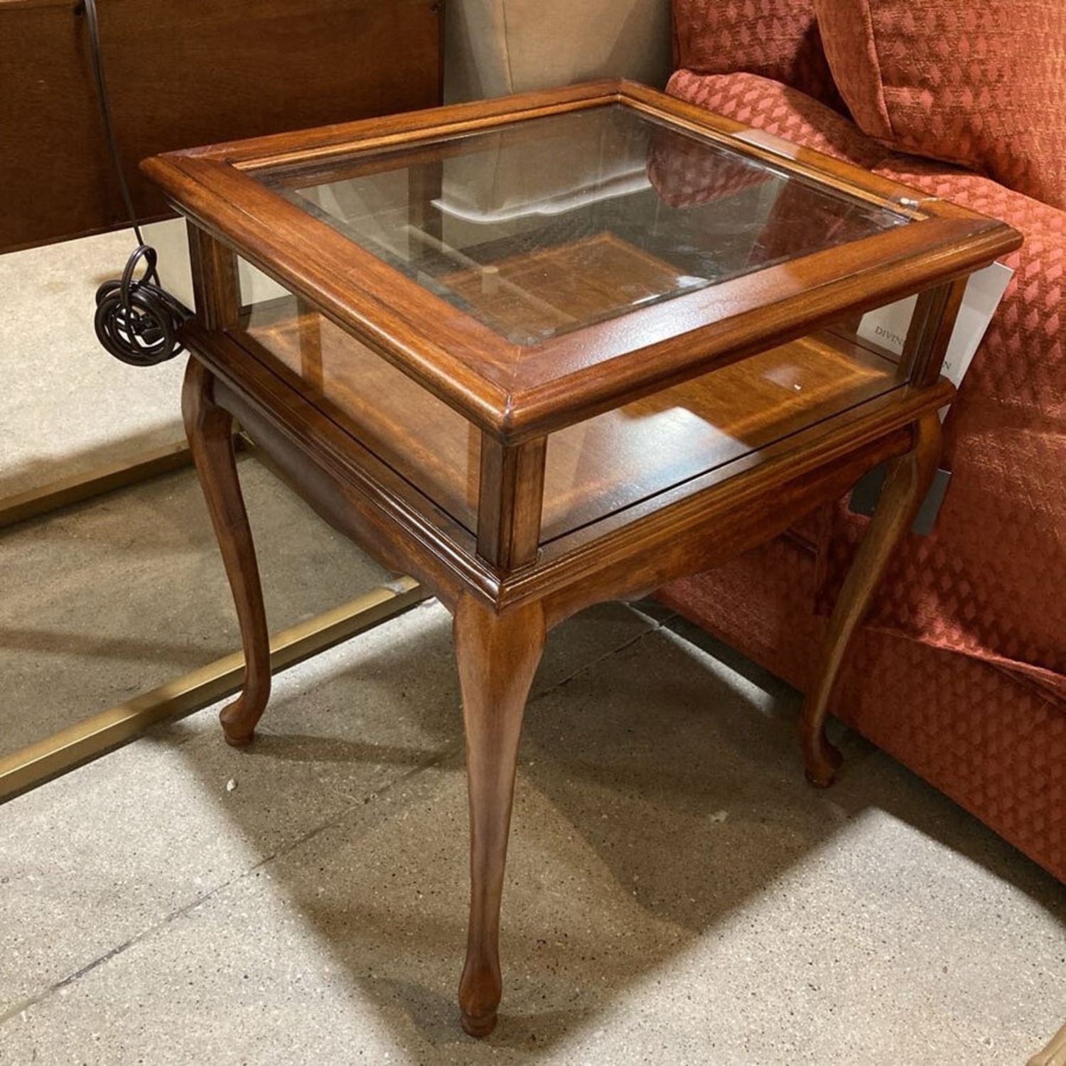 Burton Curio Table Furniture Medium Brown - image-1
