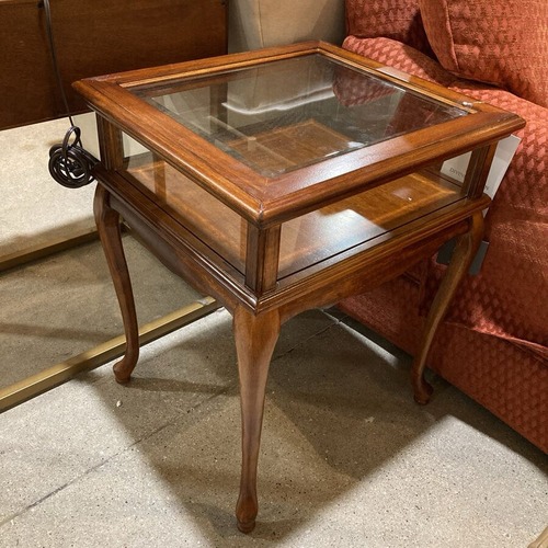 Used Burton Curio Table Furniture Medium Brown for sale on AptDeco