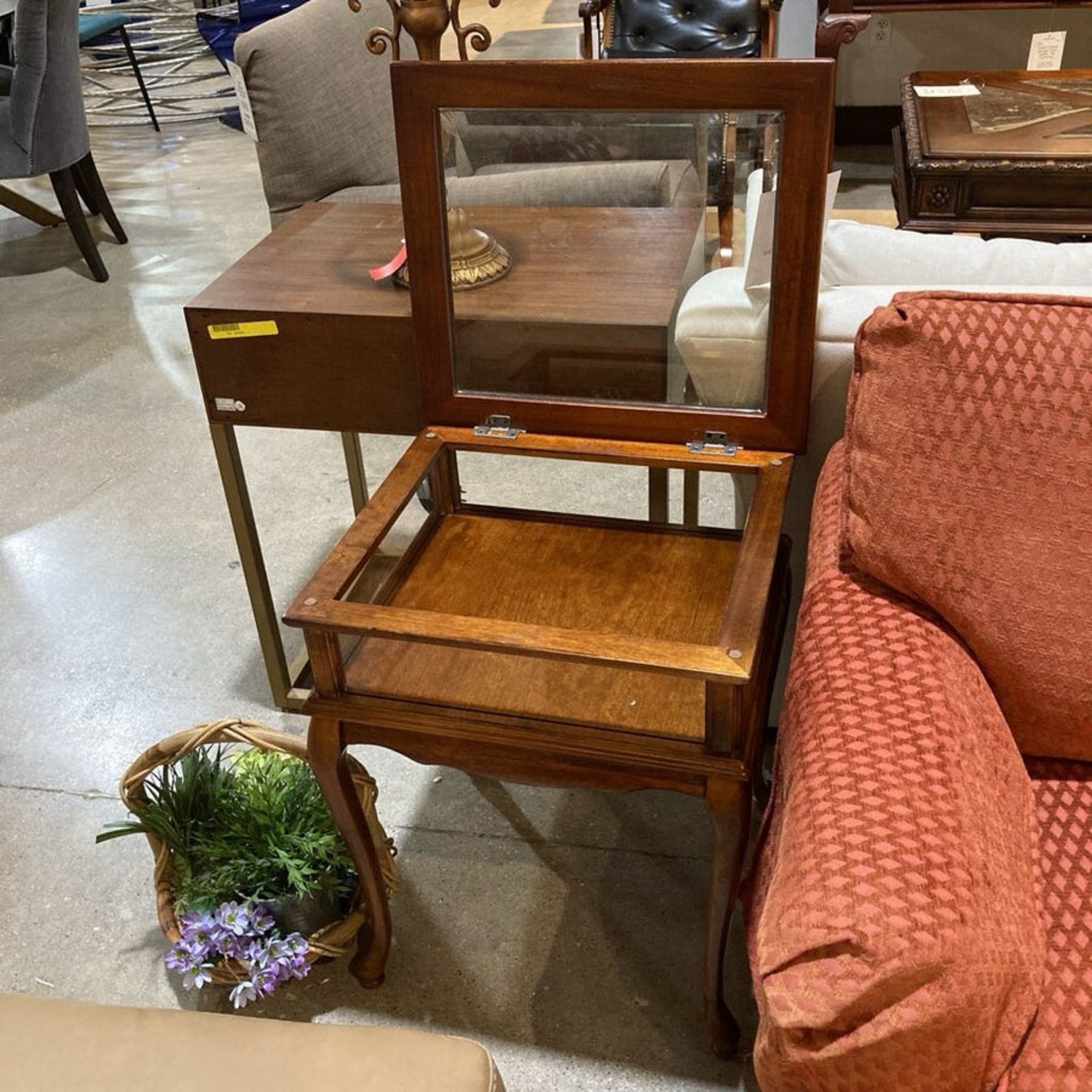 Burton Curio Table Furniture Medium Brown - image-9