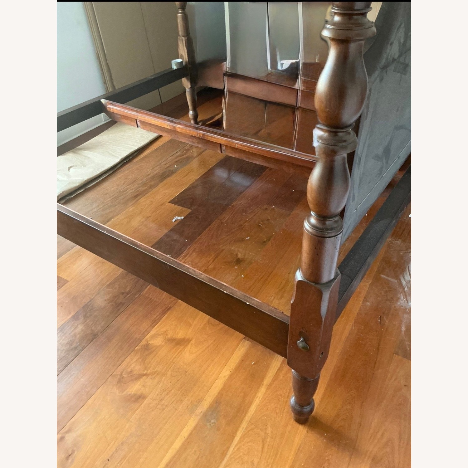 Antique Walnut King Size 4 Poster Bed - image-3
