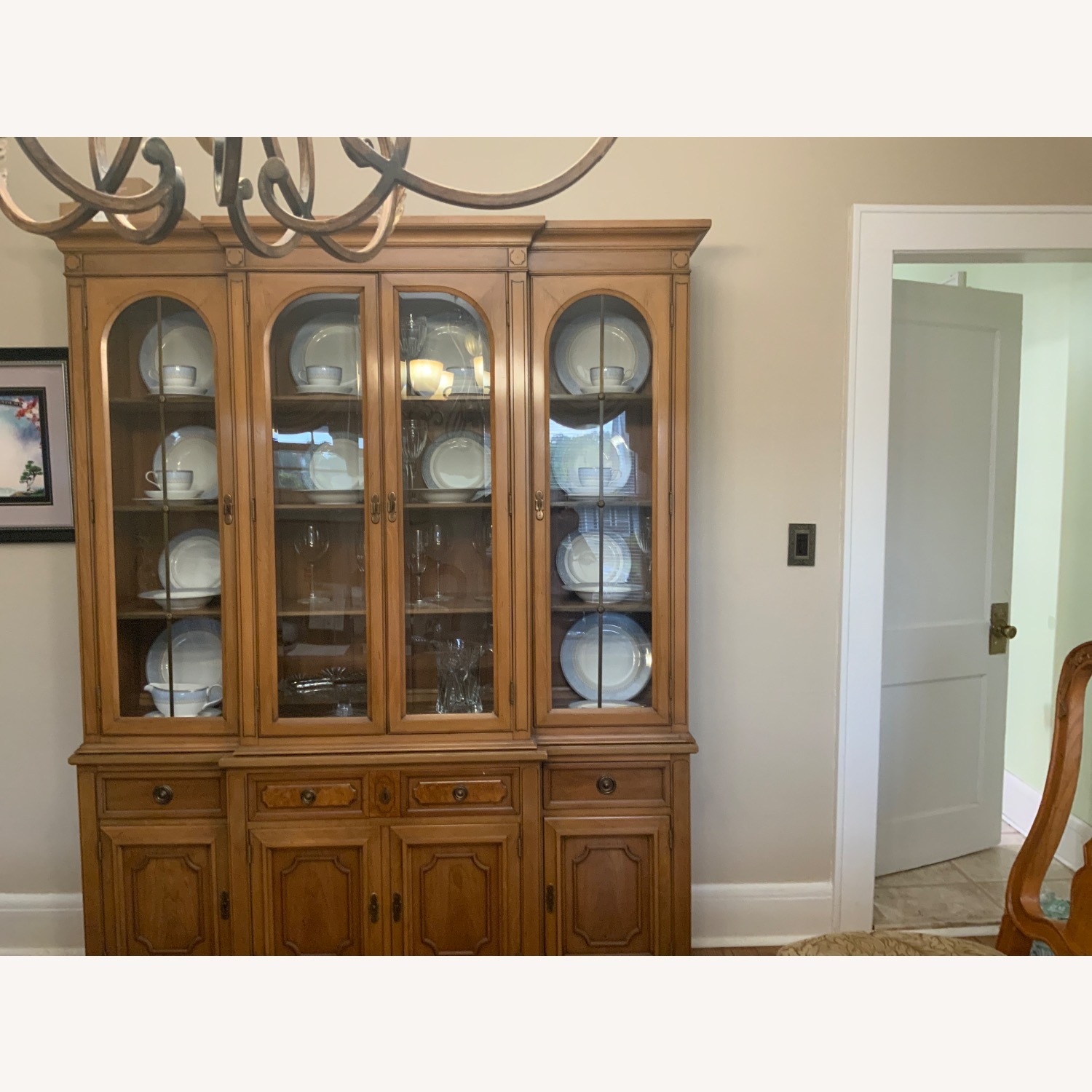 2 piece Light Brown Wood Sideboard - image-4