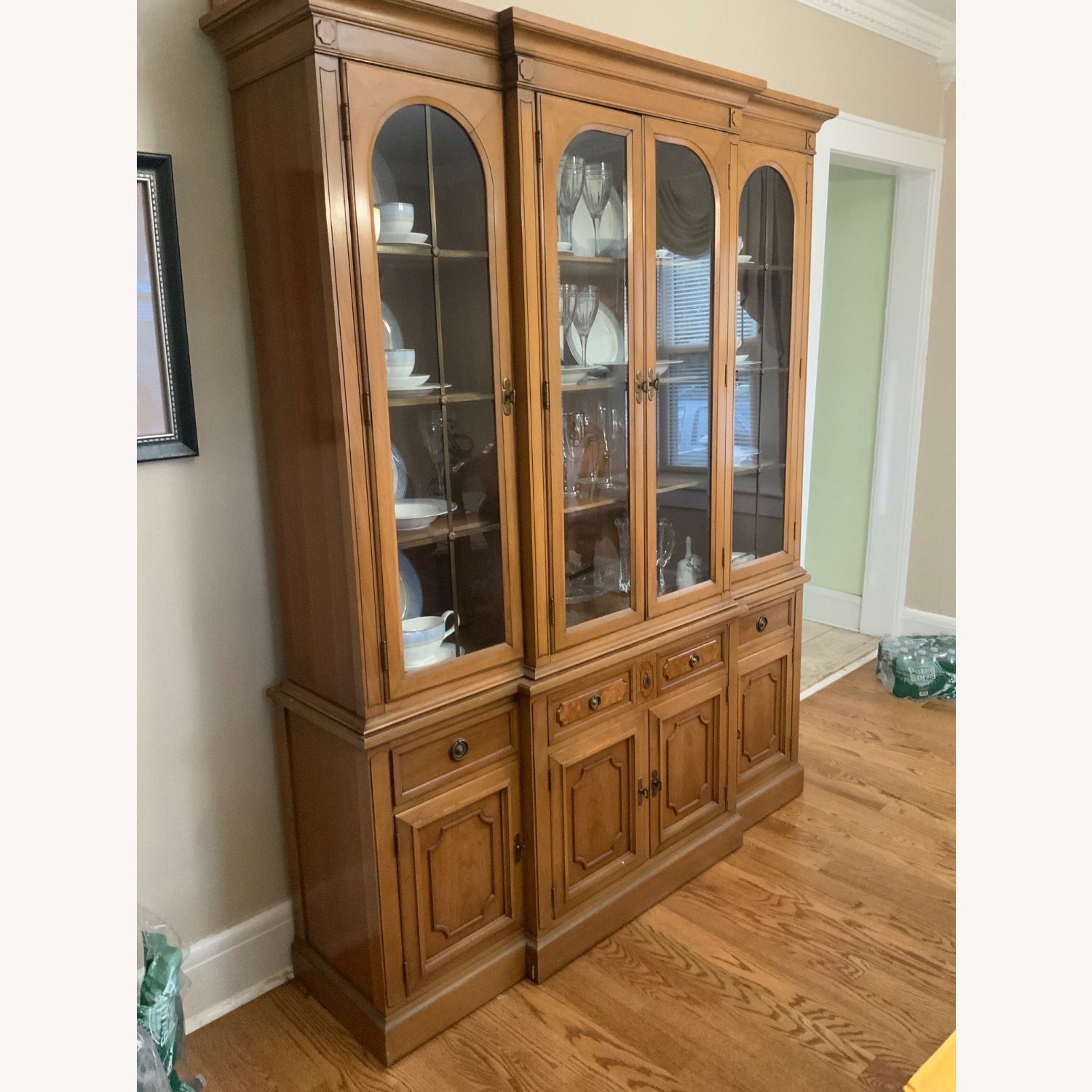 2 piece Light Brown Wood Sideboard - image-1
