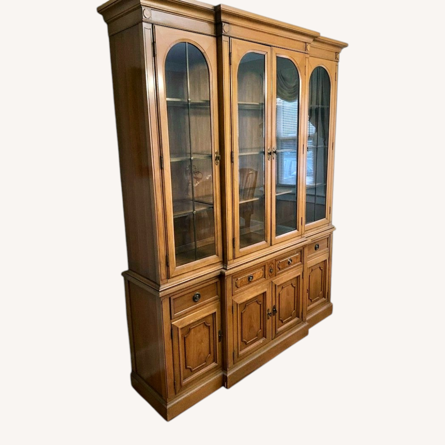 2 piece Light Brown Wood Sideboard - image-0