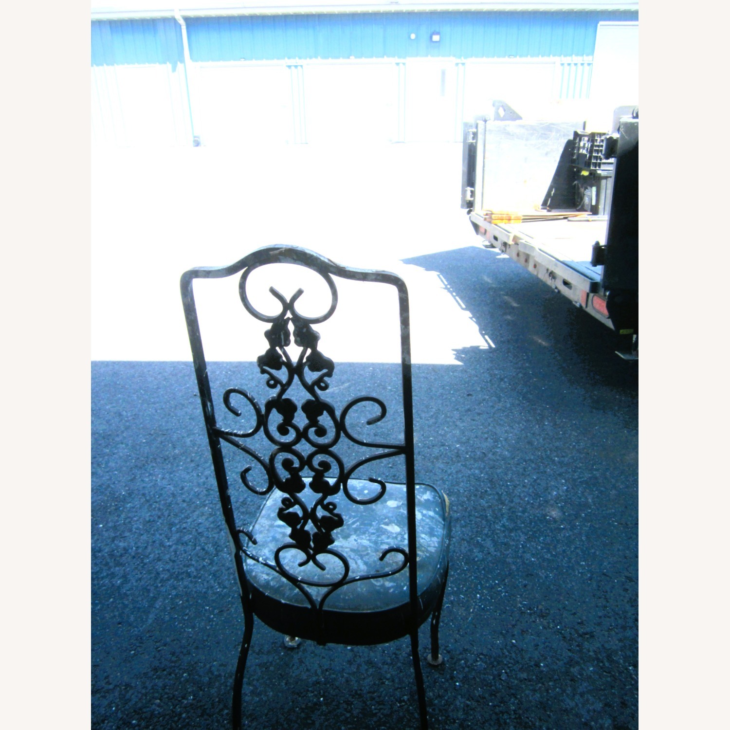 Vtg Retro 70's Wrought Iron  Black Accent Chair - image-4