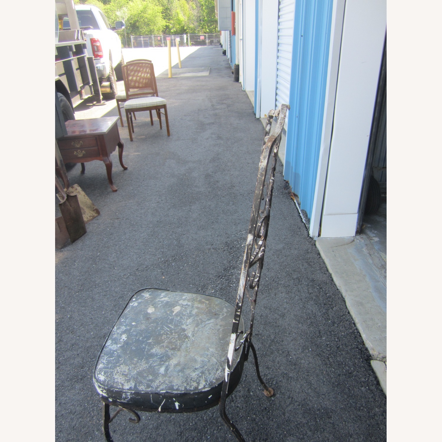 Vtg Retro 70's Wrought Iron  Black Accent Chair - image-5