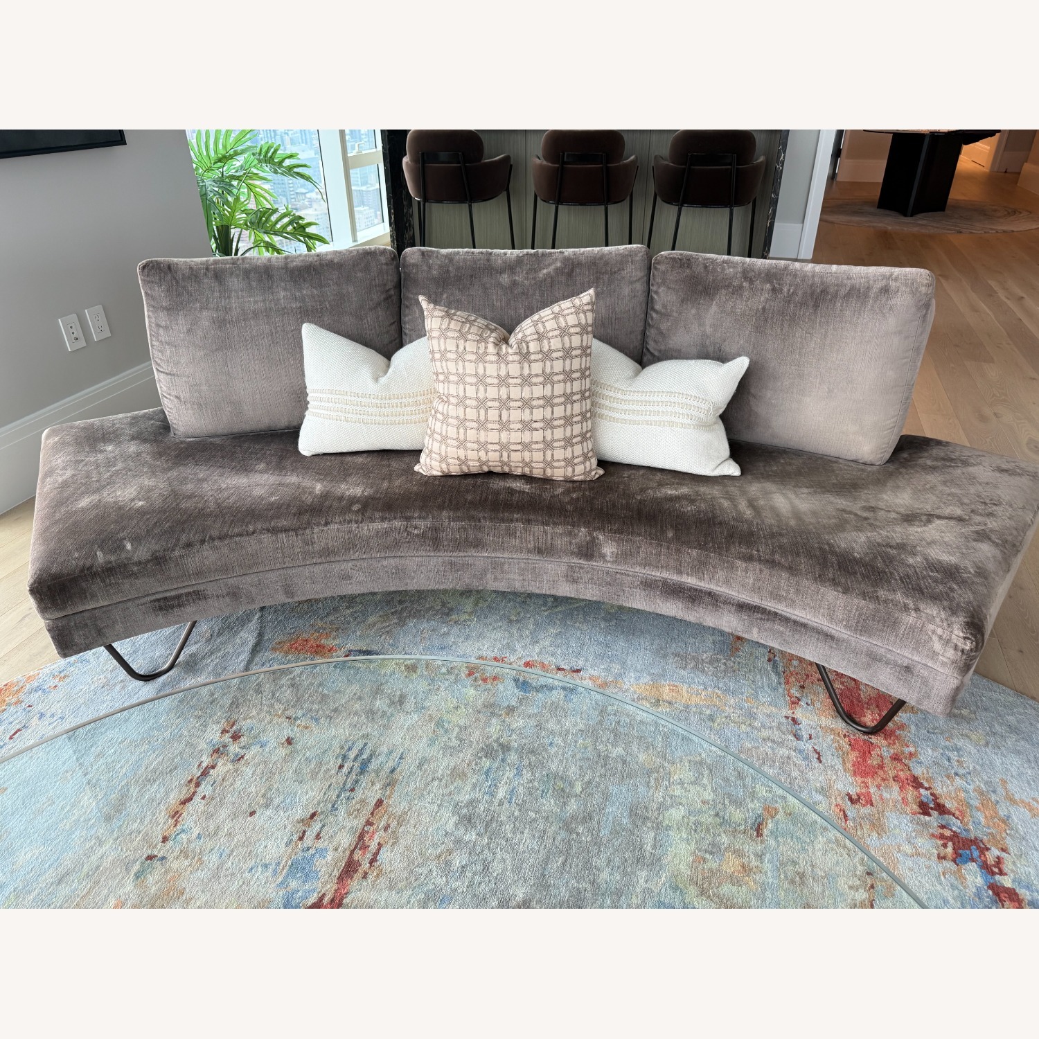 (2) Minotti Natural Velvet 3+ Seater Sofas - image-3