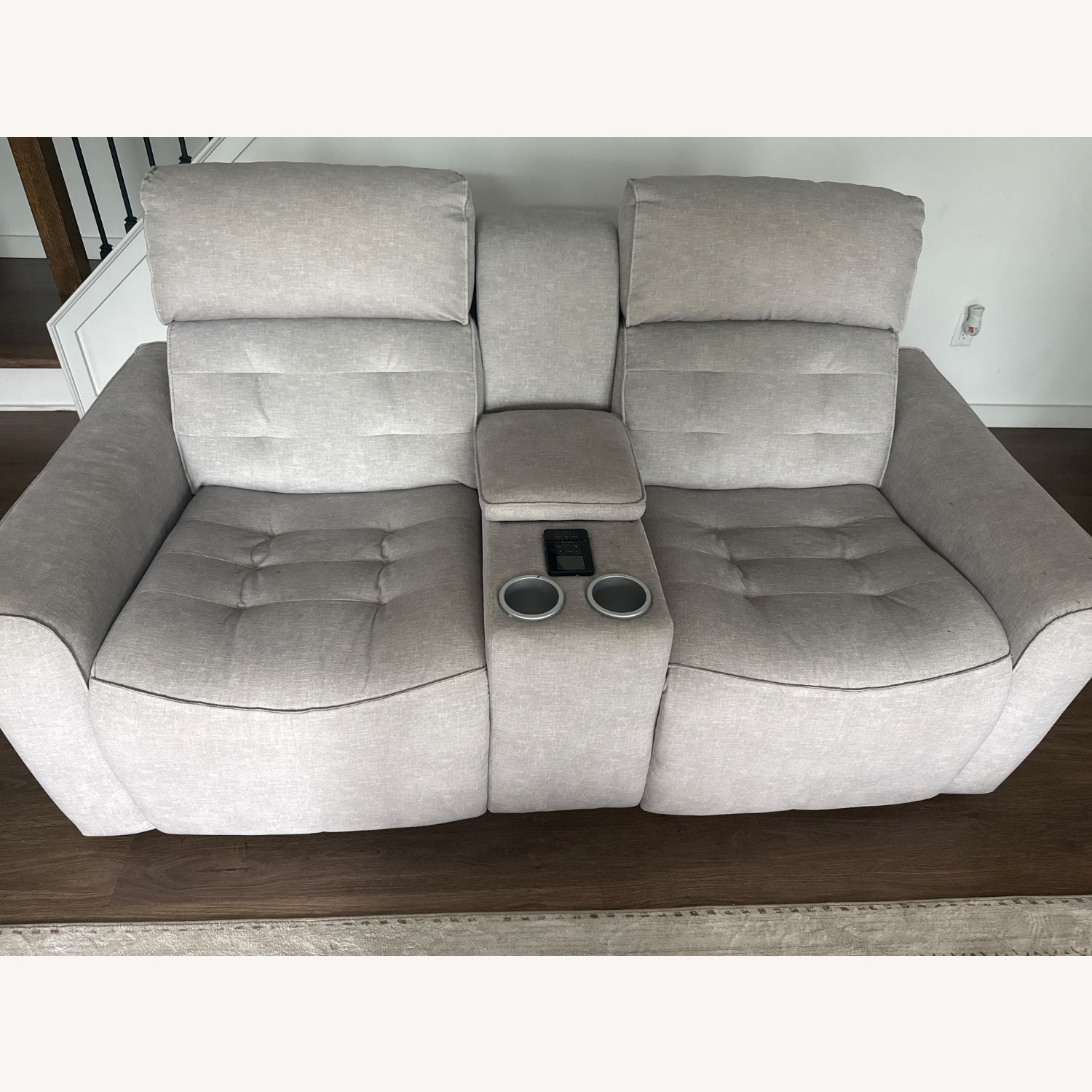 Raymour & Flanigan Light Gray Fabric Loveseat - image-2