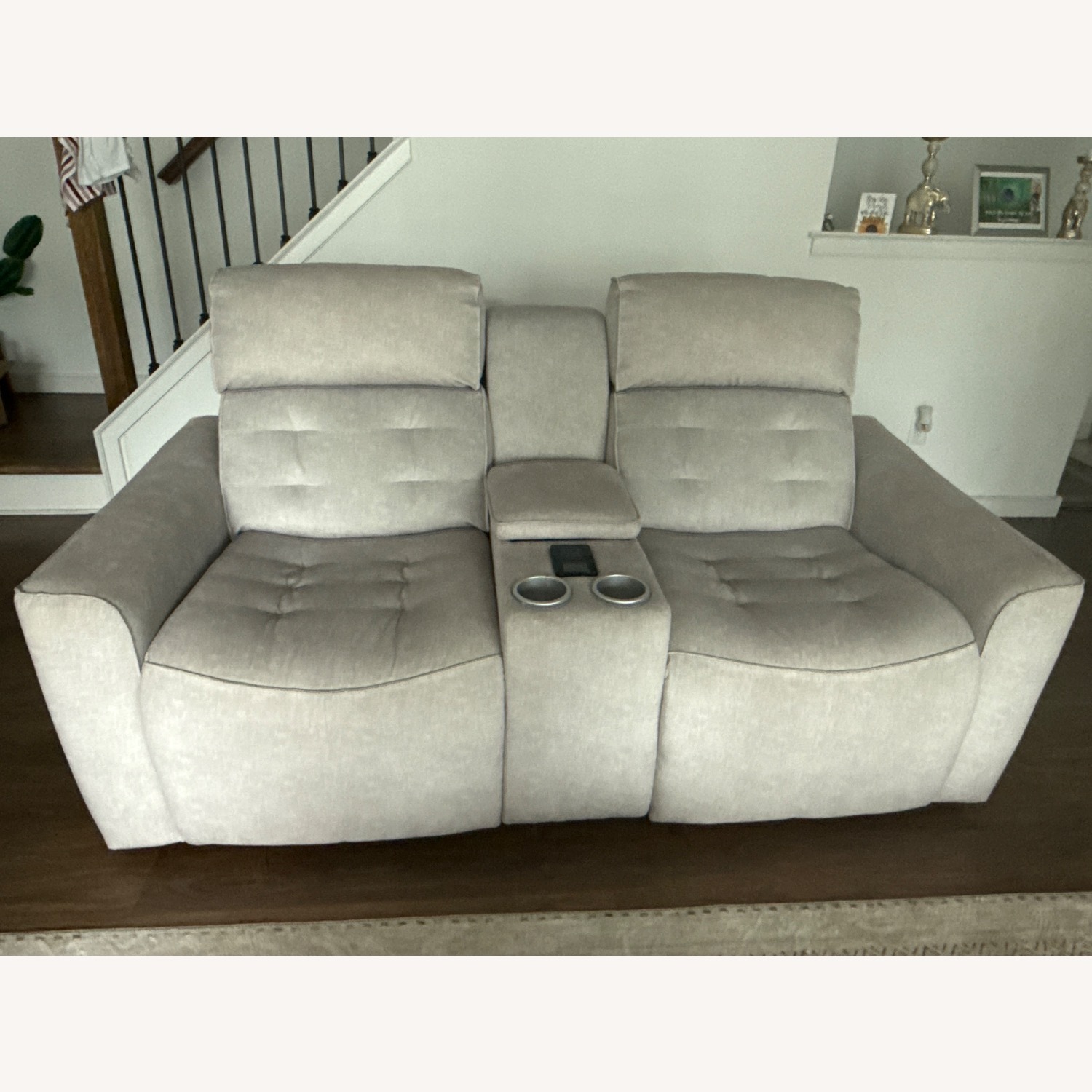 Raymour & Flanigan Light Gray Fabric Loveseat - image-1