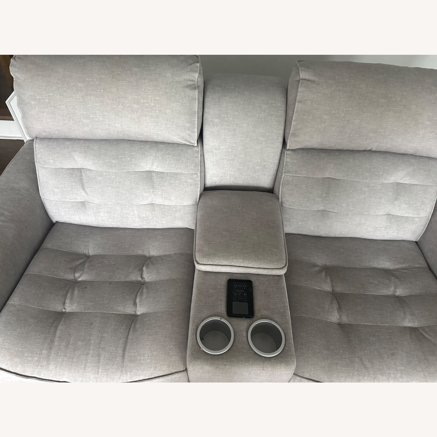 Raymour & Flanigan Light Gray Fabric Loveseat - image-4