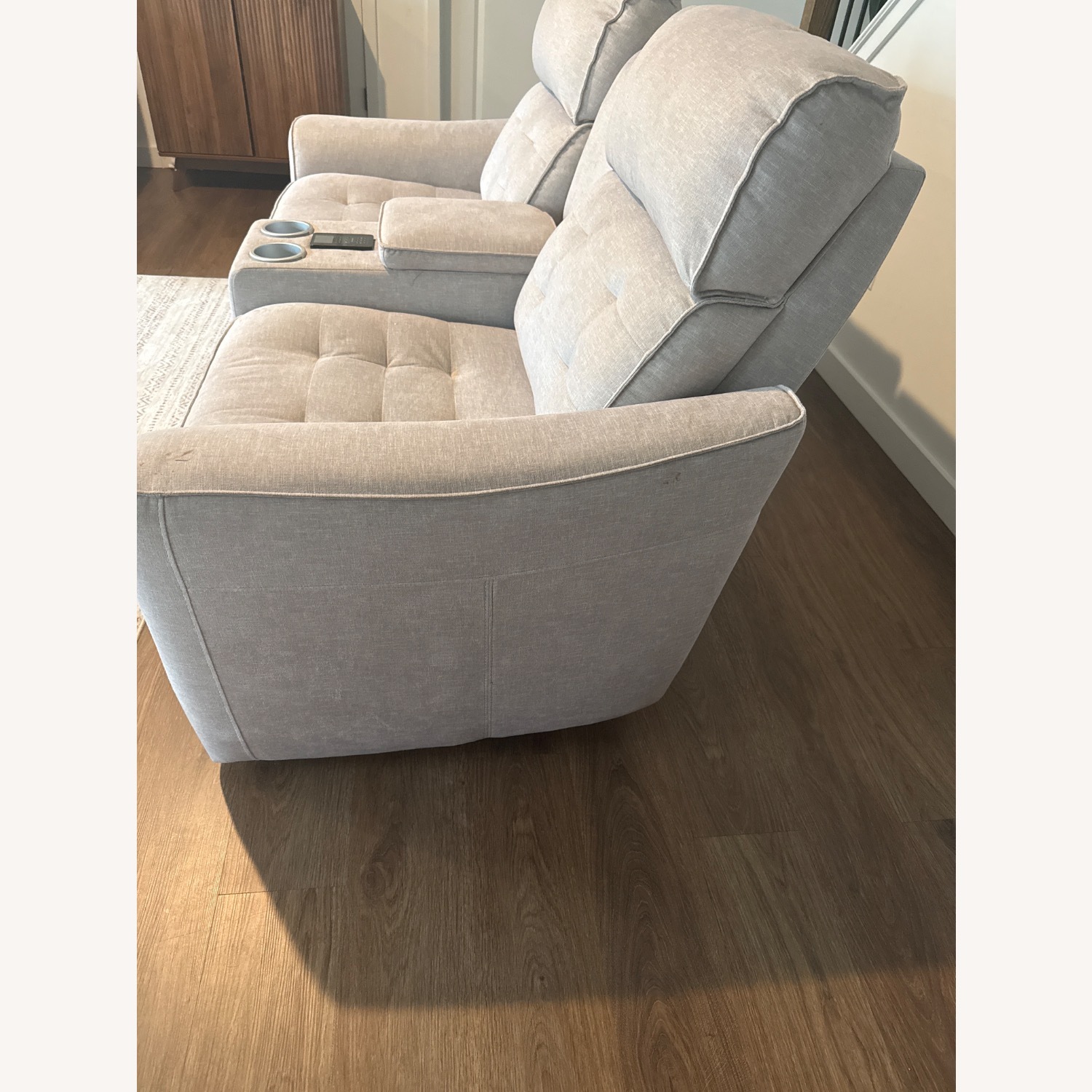 Raymour & Flanigan Light Gray Fabric Loveseat - image-3