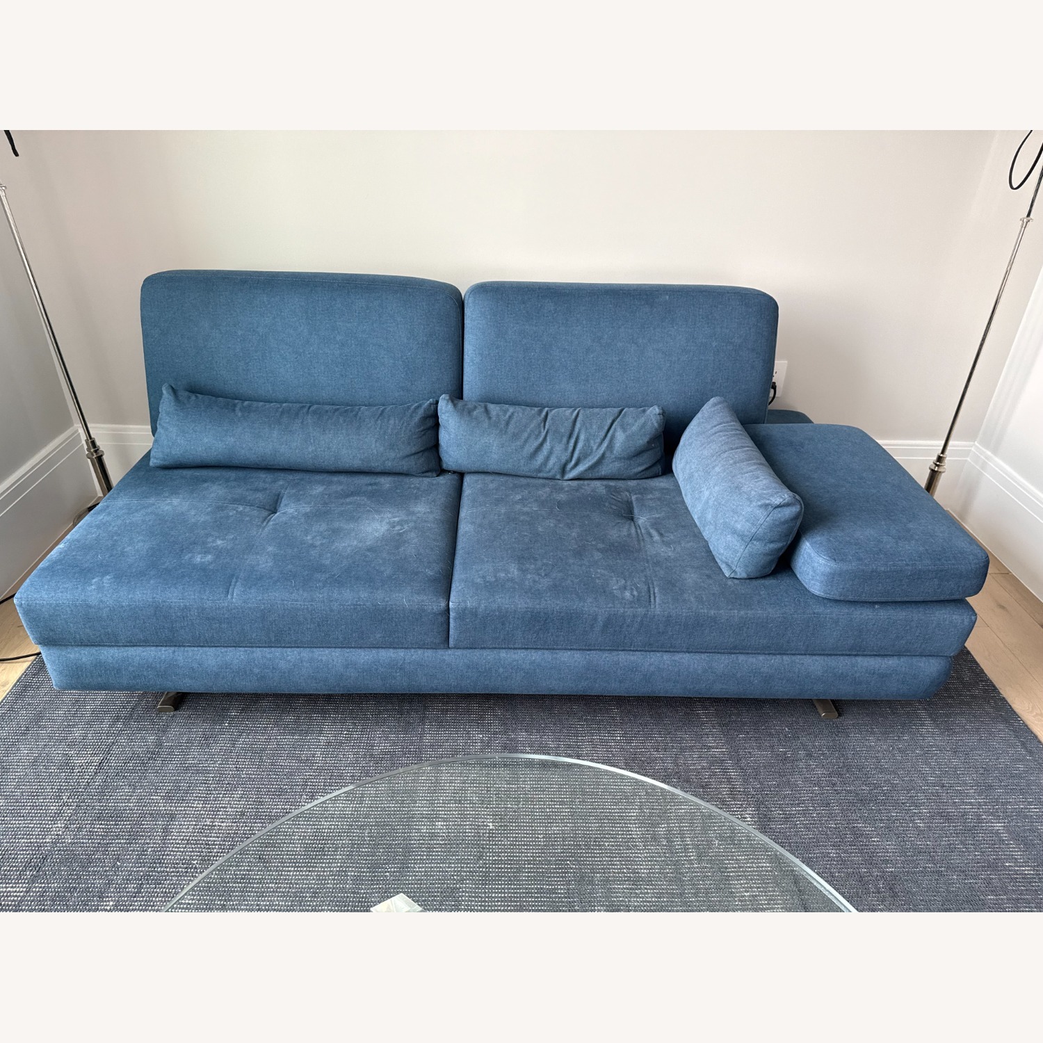 Lazzoni Mony Blue Velvet Sofa/Sleeper - image-1
