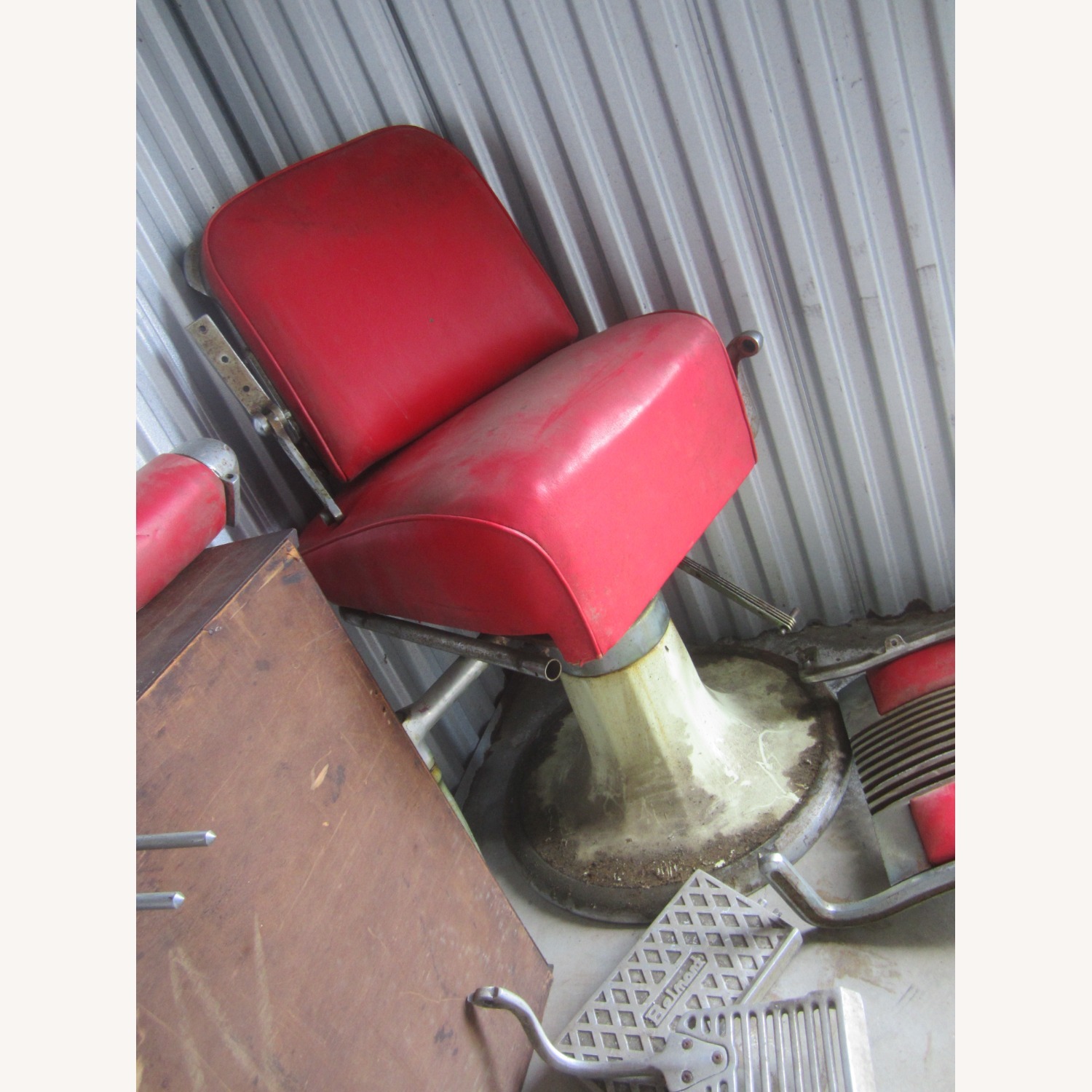 Vintage/Antique Red Metal Accent Chair - image-4