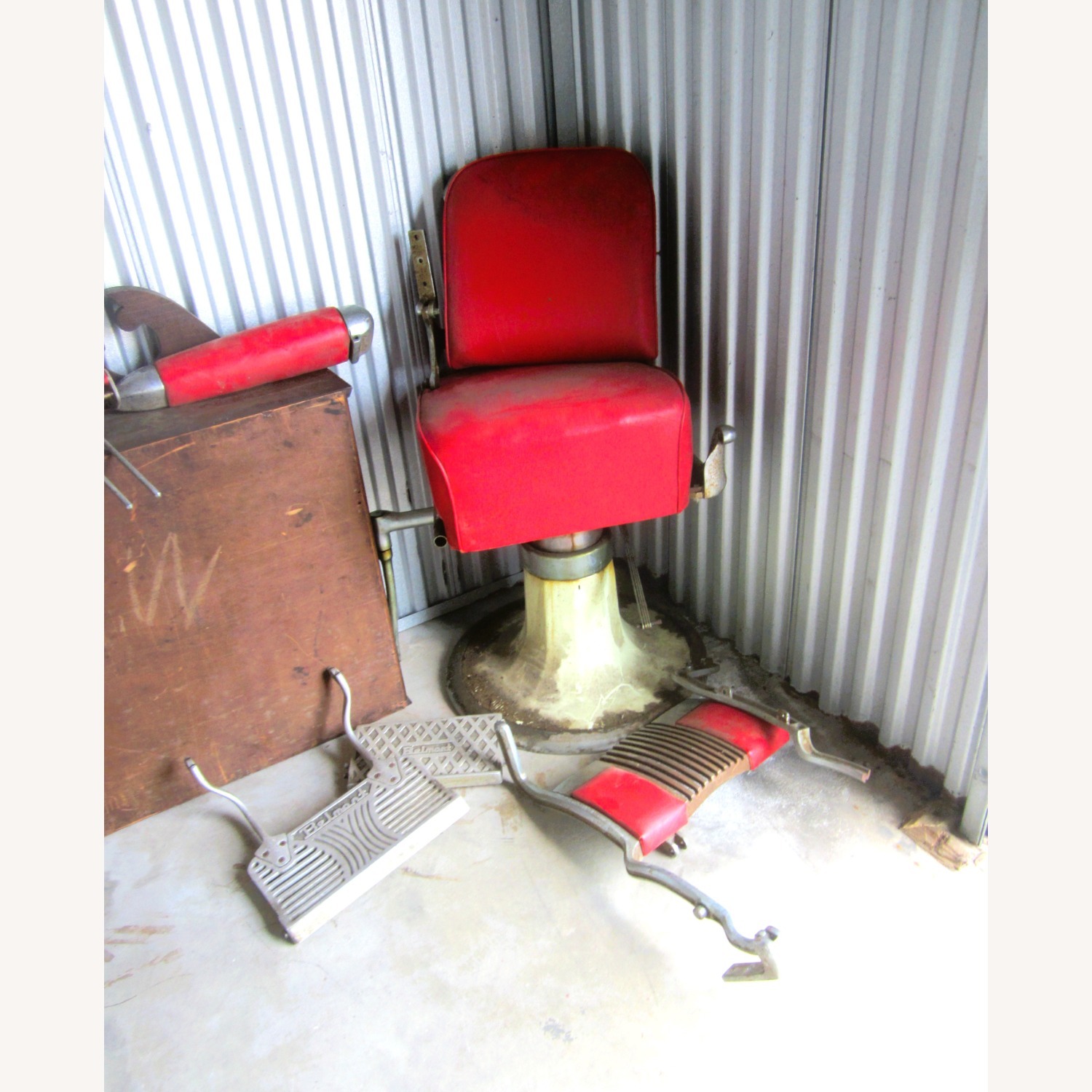 Vintage/Antique Red Metal Accent Chair - image-3
