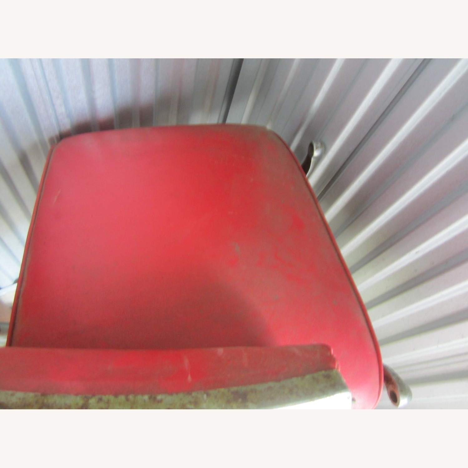 Vintage/Antique Red Metal Accent Chair - image-5