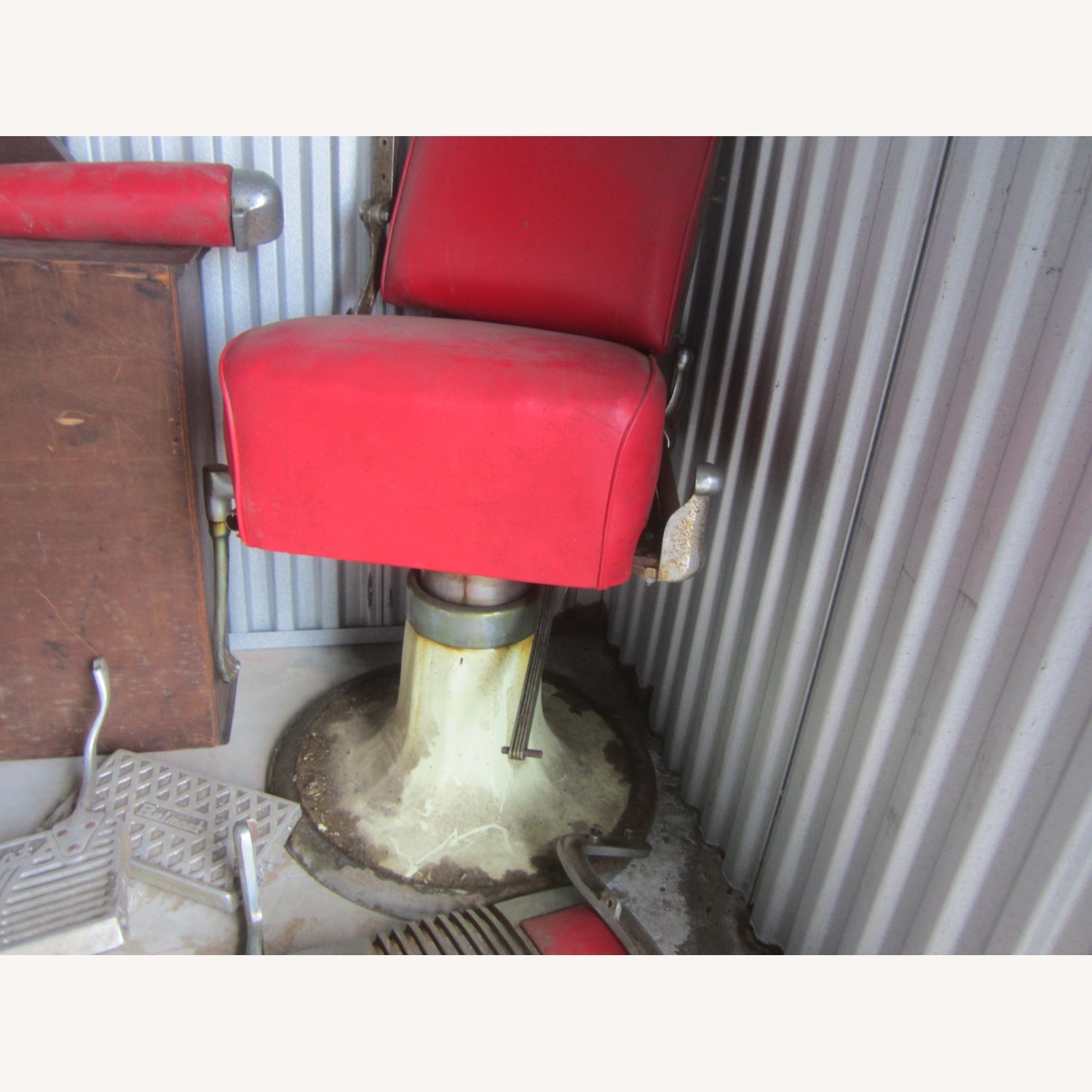 Vintage/Antique Red Metal Accent Chair - image-2