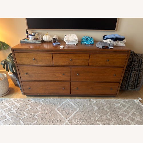 Used Crate & Barrel Blair Dark Brown Wood Dresser for sale on AptDeco