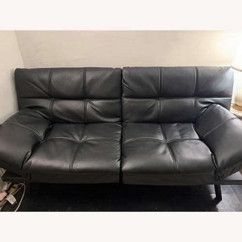 Used Amazon Black Faux Leather Futon for sale on AptDeco