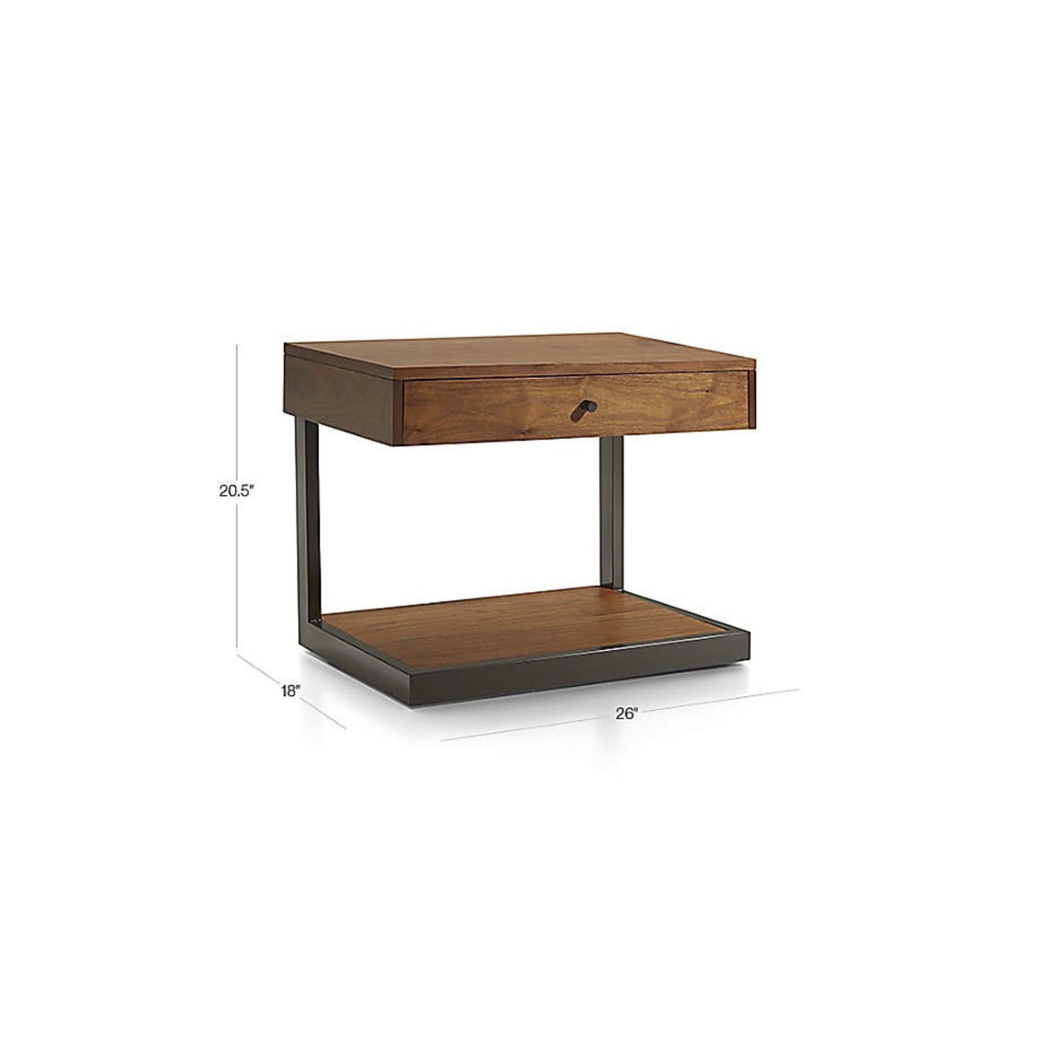 Crate & Barrel Blair Dark Brown Wood Nightstands - image-3
