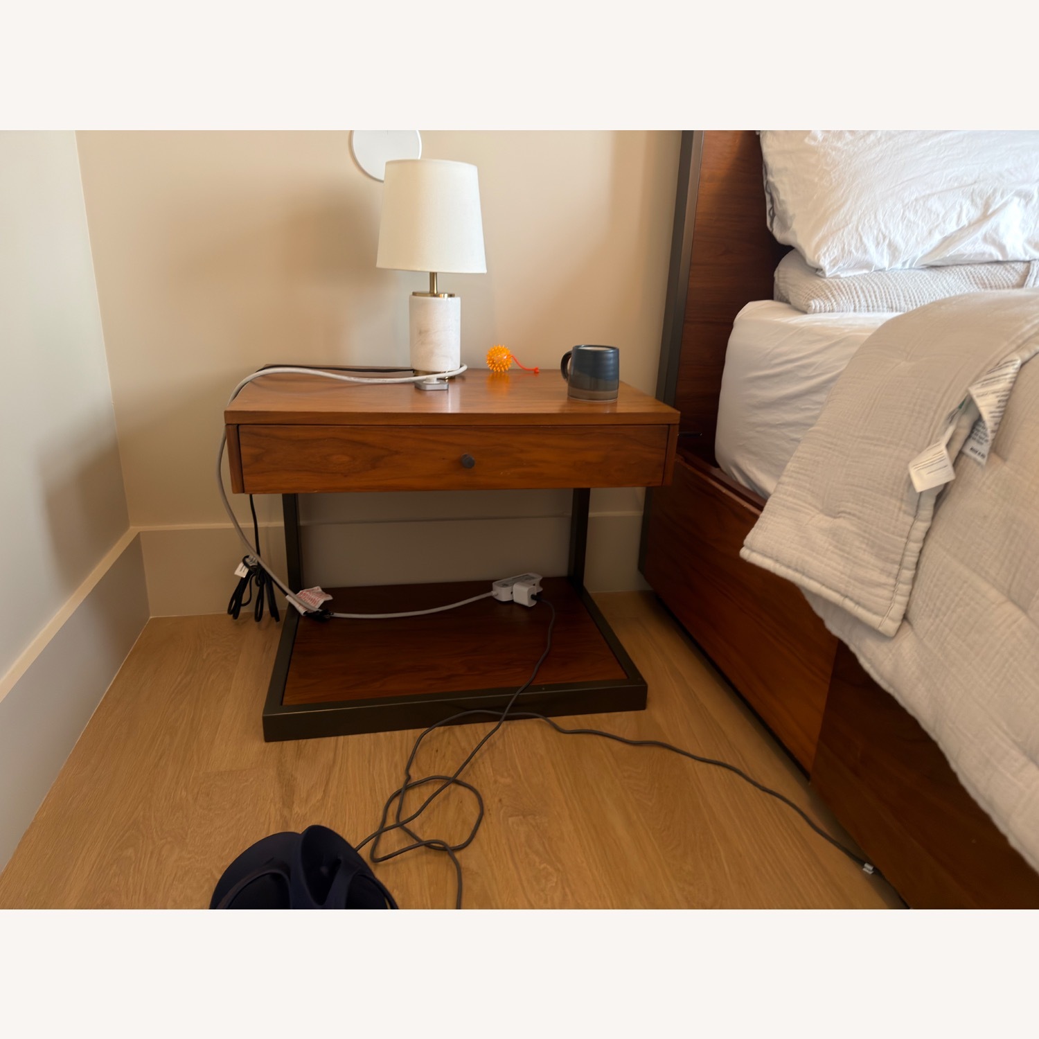 Crate & Barrel Blair Dark Brown Wood Nightstands - image-2