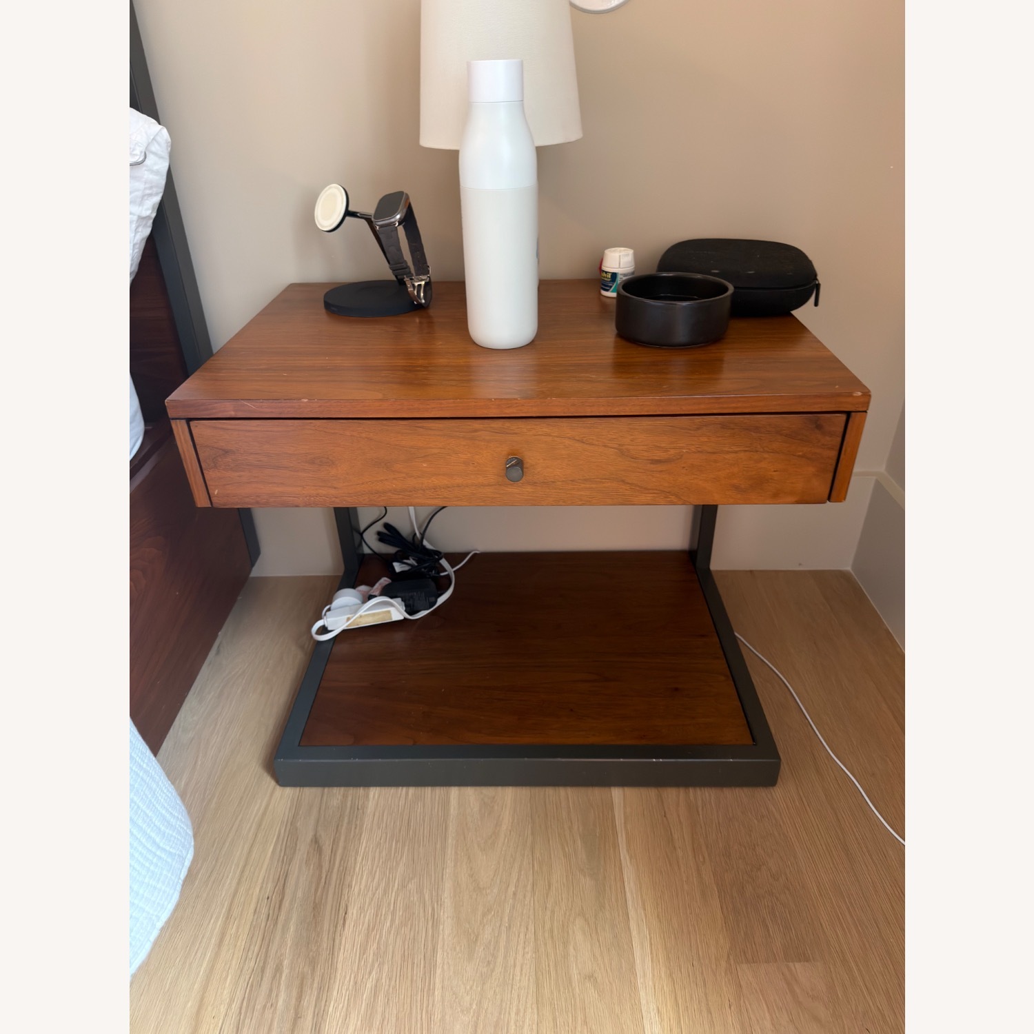 Crate & Barrel Blair Dark Brown Wood Nightstands - image-1