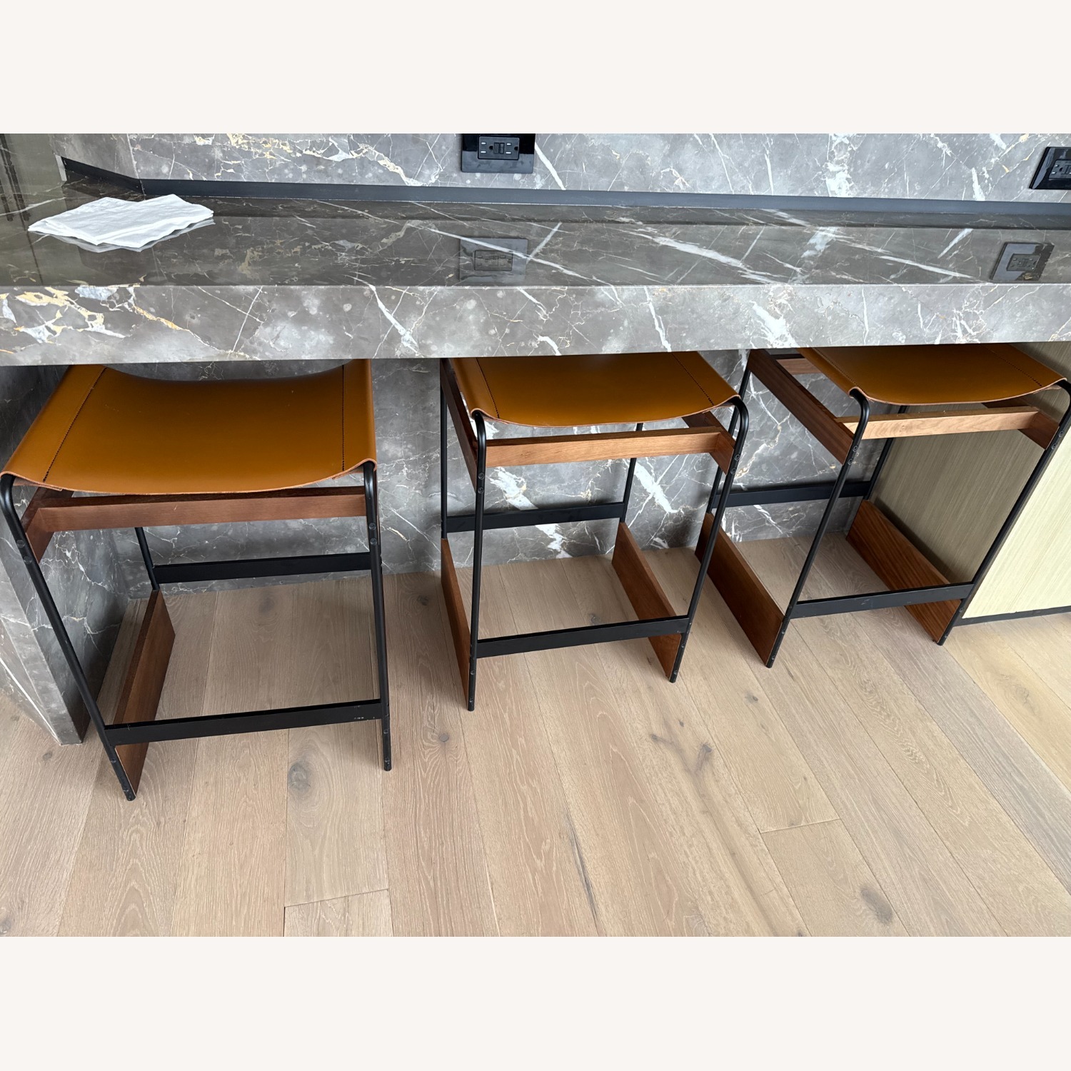Natural Leather Stools - image-1