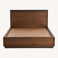 Crate & Barrel Blair Dark Brown Wood Queen Bed
