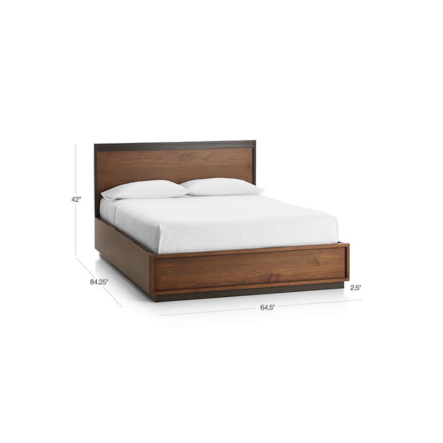 Crate & Barrel Blair Dark Brown Wood Queen Bed - image-4