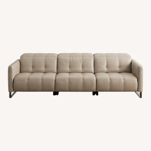 Used Natuzzi Sophy 3-seat Recliner Sofa - Gray Leather for sale on AptDeco