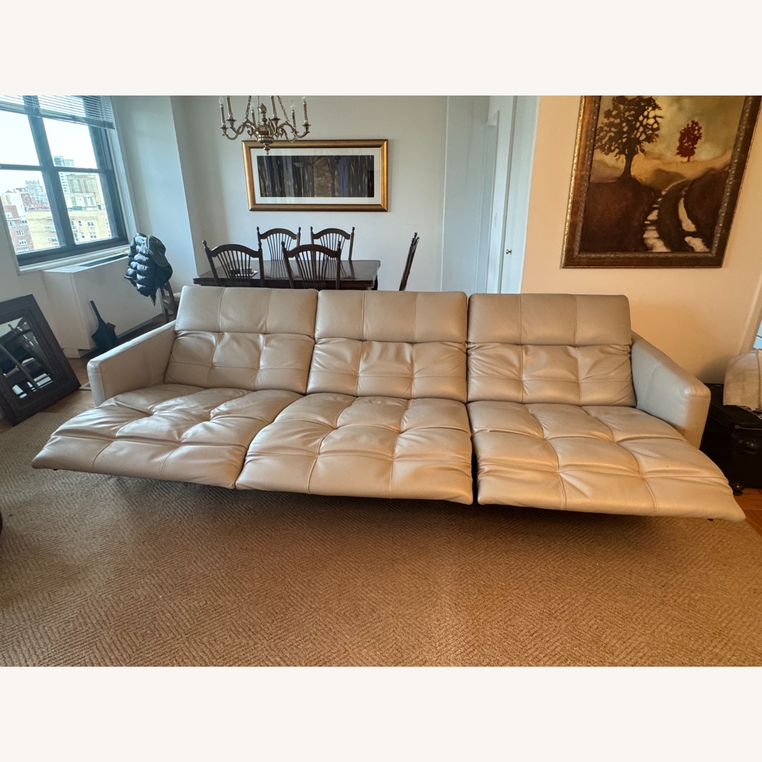 Natuzzi Sophy 3-seat Recliner Sofa - Gray Leather - image-1