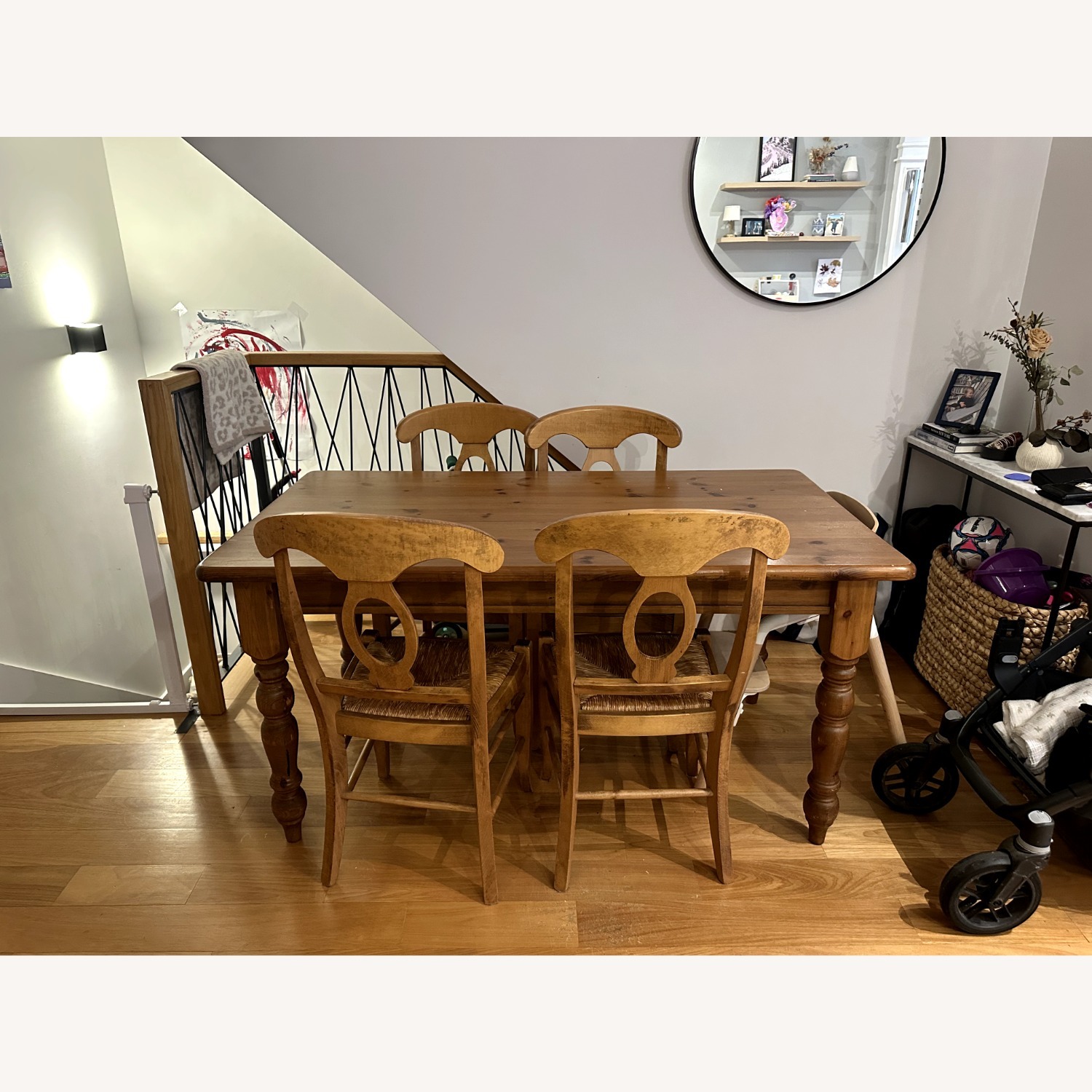 Pottery Barn Natural Wood Dining Set - image-1