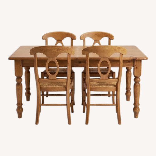 Used Pottery Barn Natural Wood Dining Set for sale on AptDeco