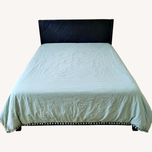 Used Black Fabric Queen Bed for sale on AptDeco