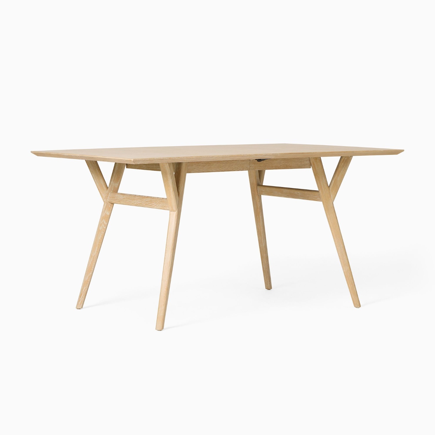 West Elm Mid Century Modern Cerused White Table - image-4