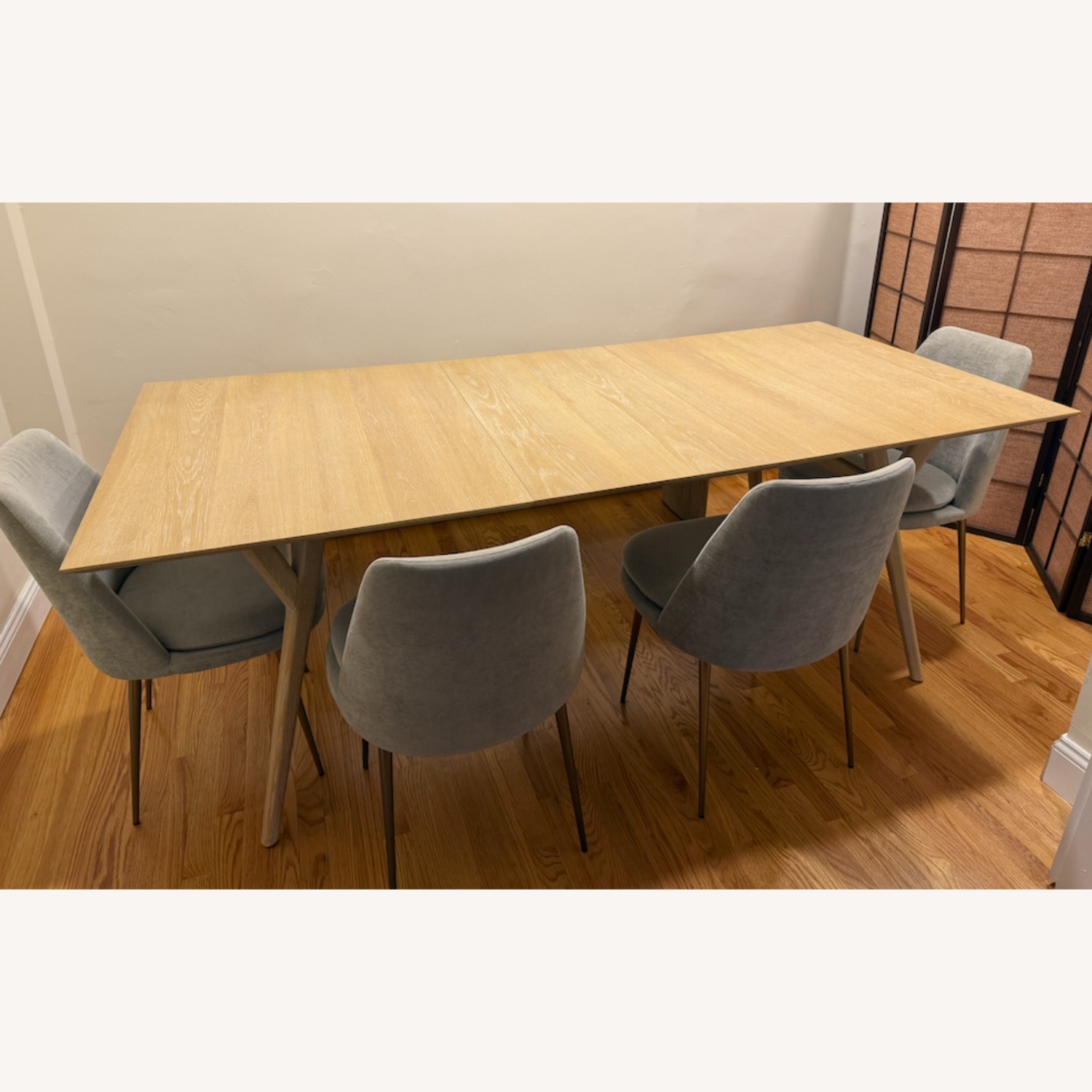 West Elm Dune Distressed Velvet Dining Chairs - image-4