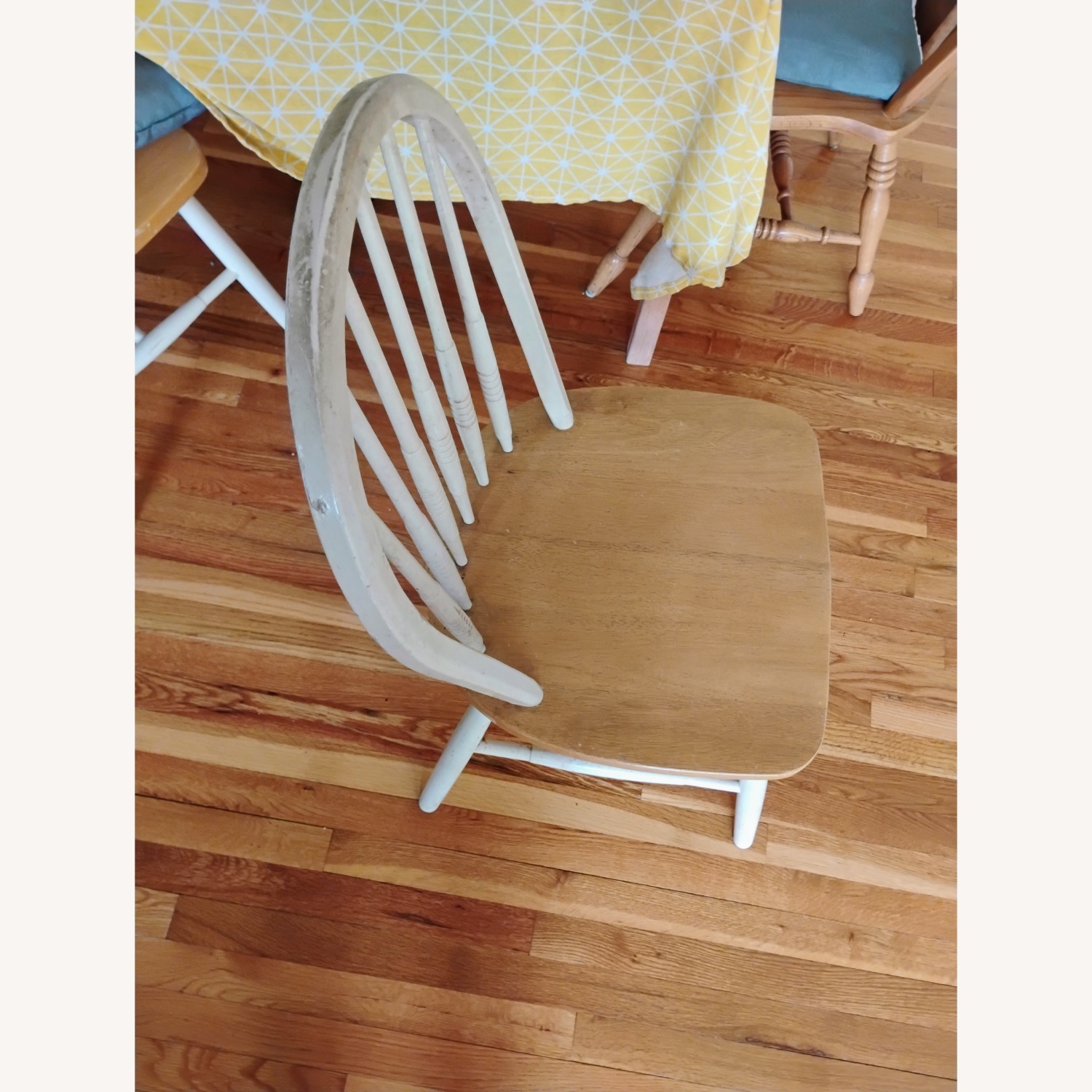 Vintage/Antique Finds White Wood Dining Chairs - image-1