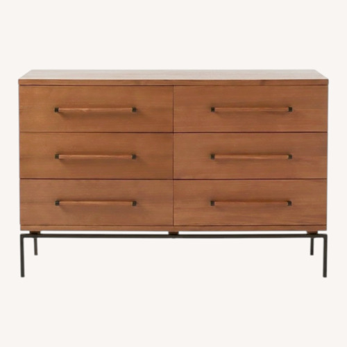 Used West Elm Nash Teak 6-Drawer 54" Dresser for sale on AptDeco
