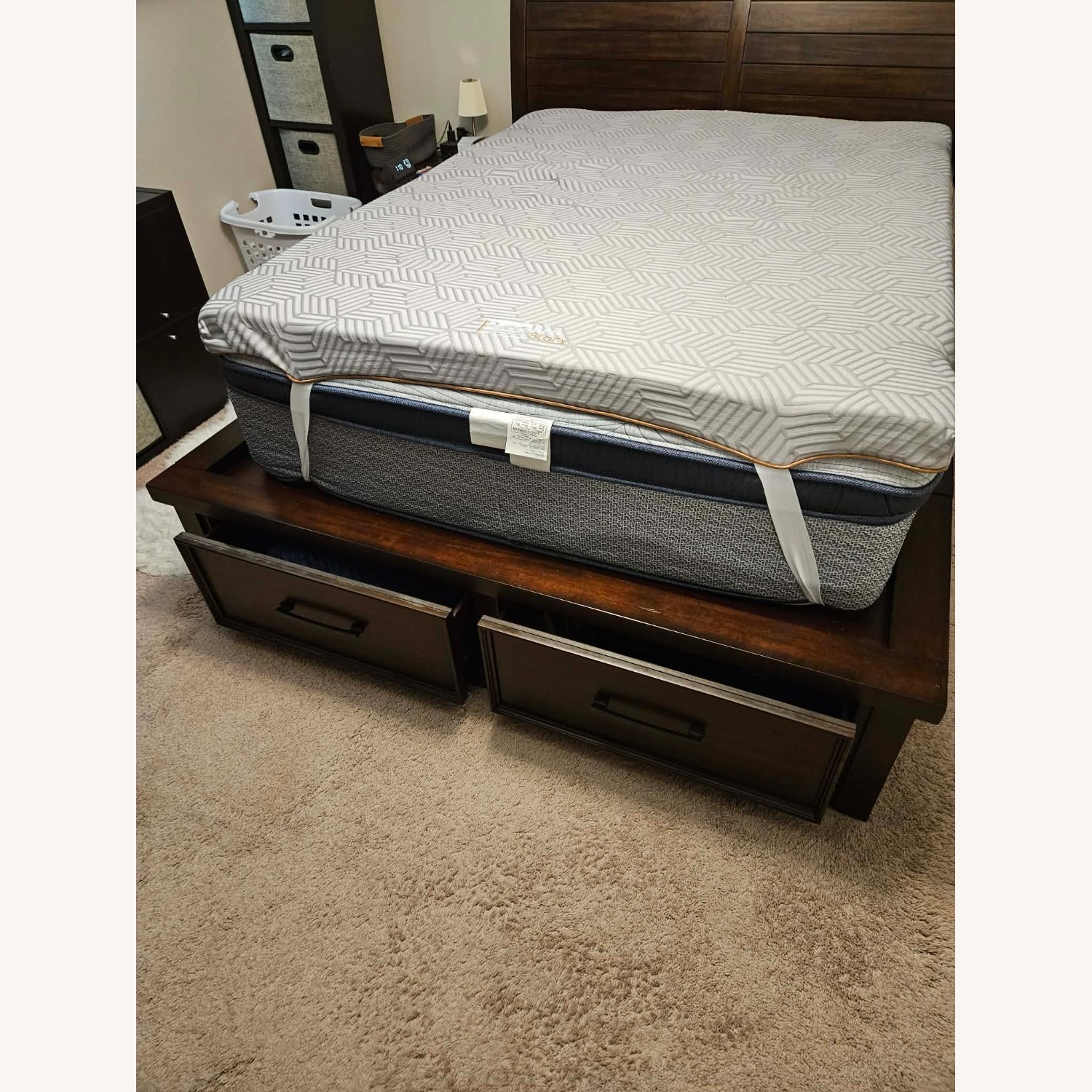 Hudson Furniture Dark Brown Wooden Queen Bed Frame - image-5