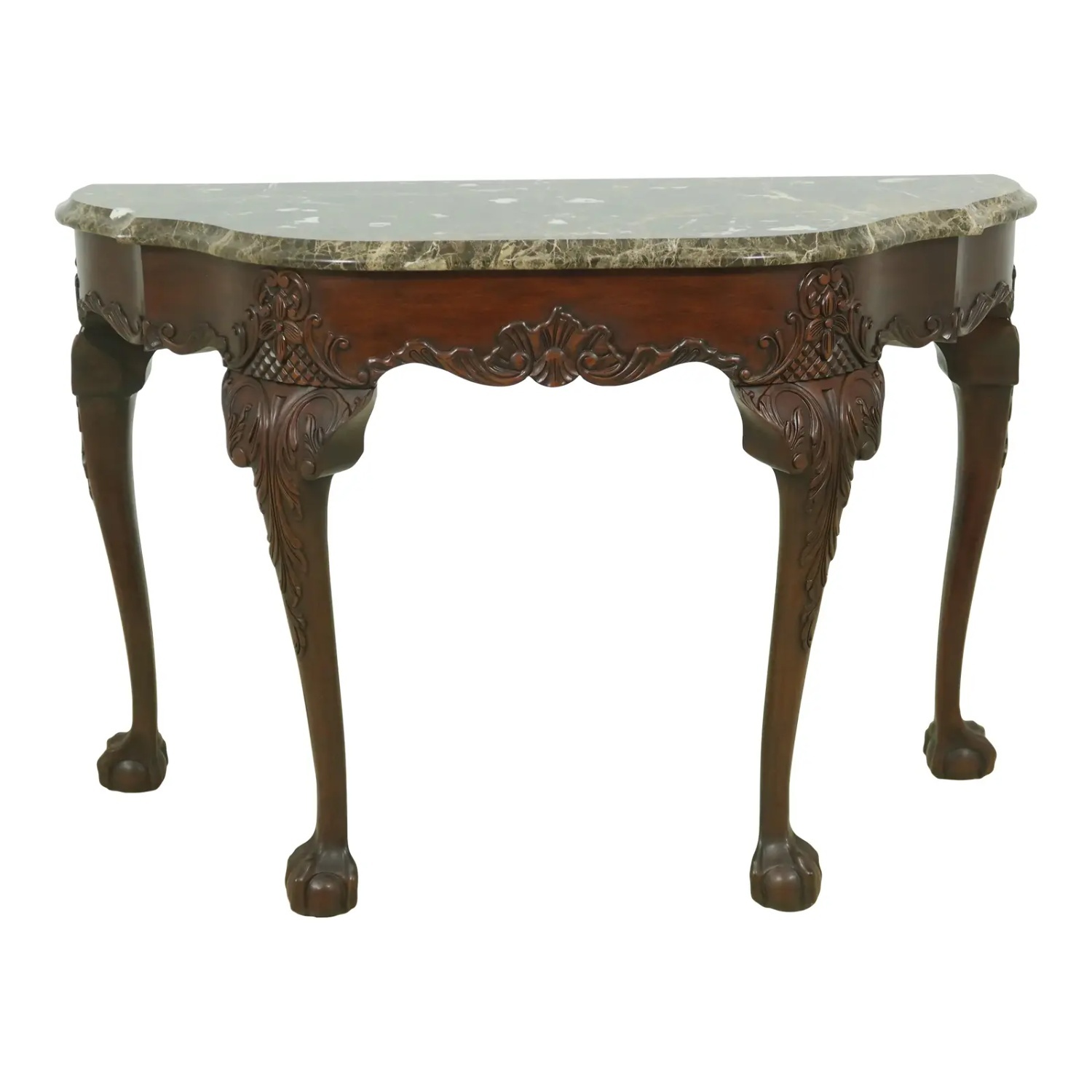 Henkel Harris Marble Top Clawfoot Table - image-11
