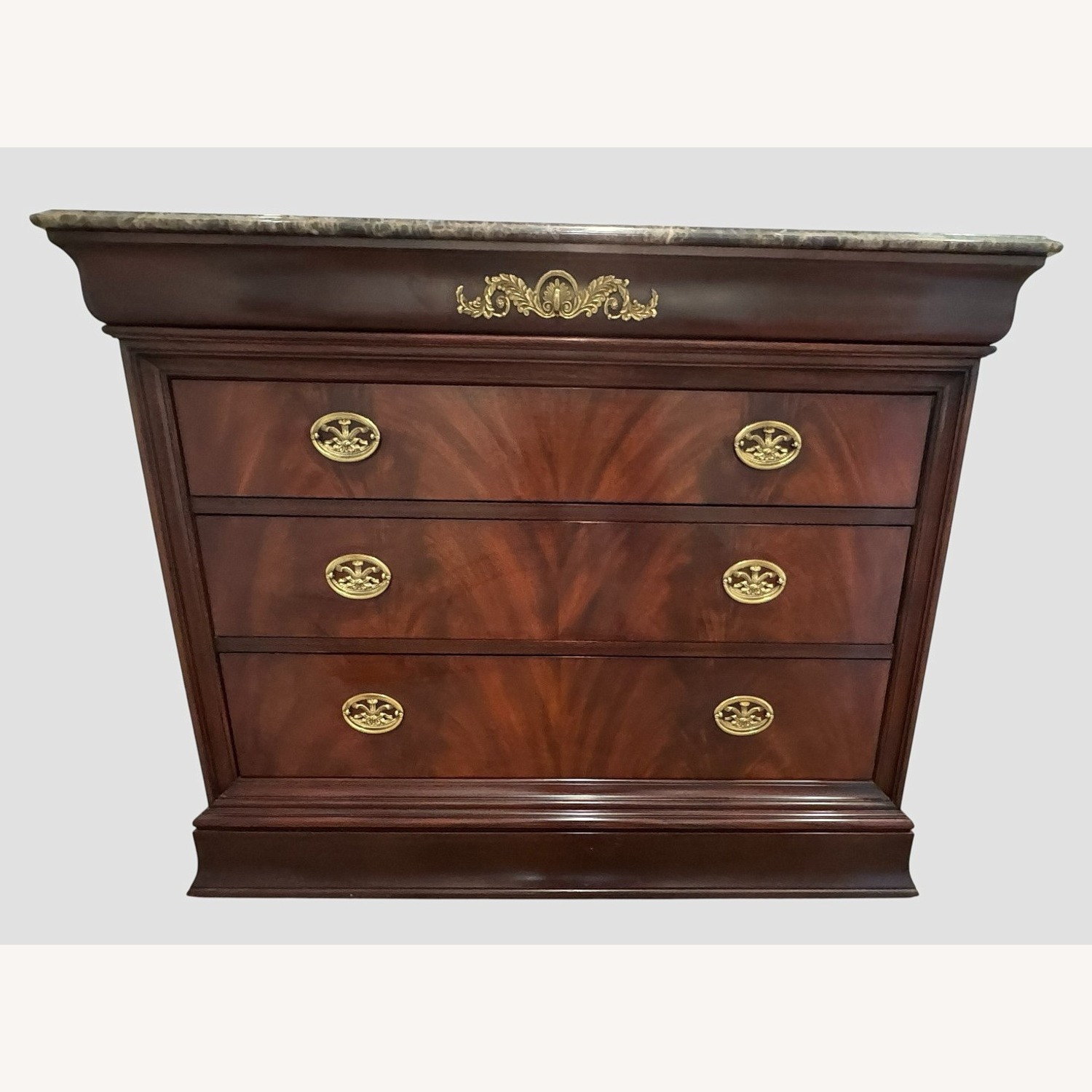Henkel Harris Marble Top Mahogany Chest - image-1