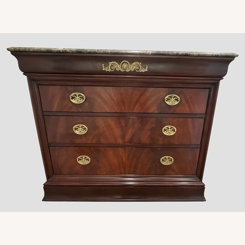 Used Henkel Harris Marble Top Mahogany Chest for sale on AptDeco