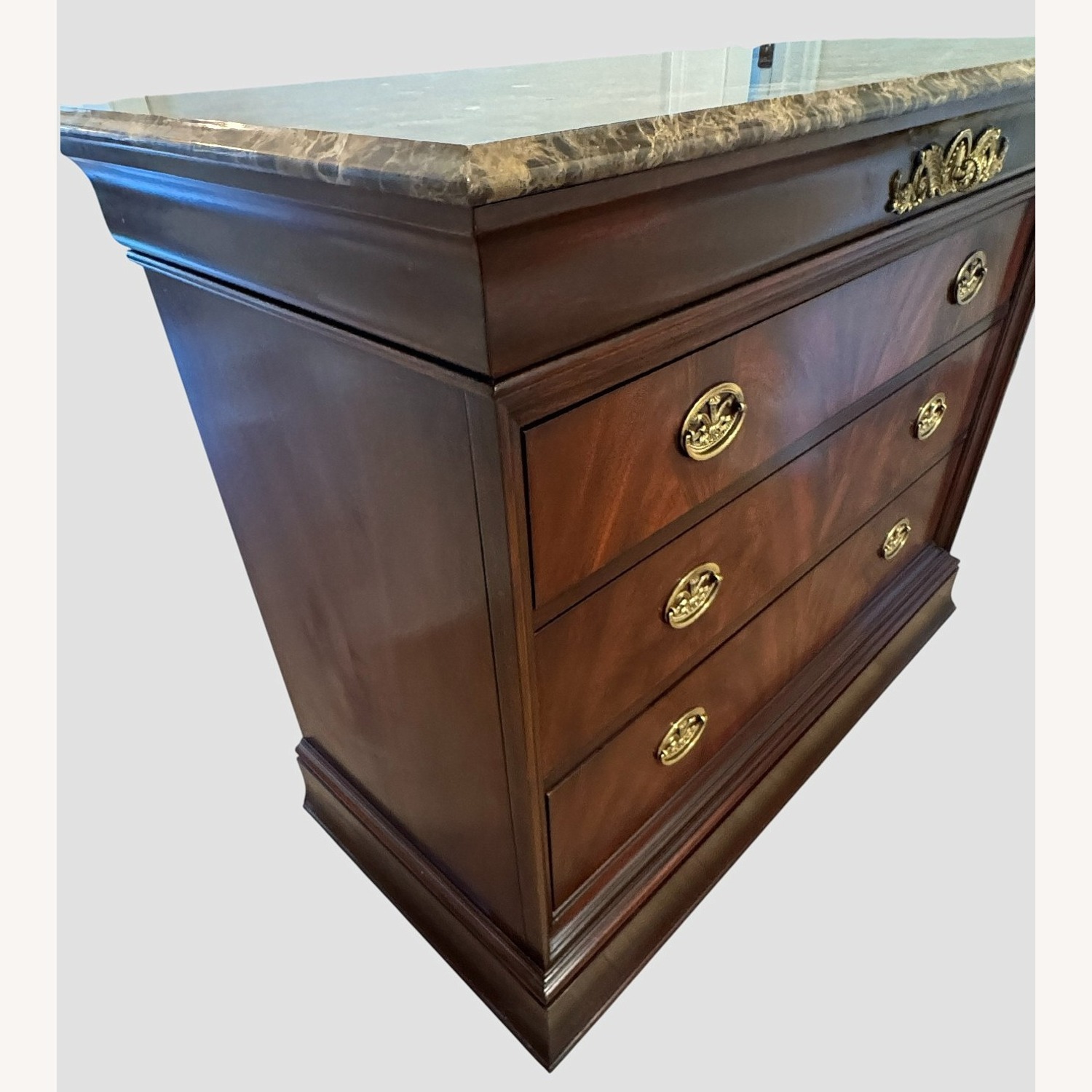 Henkel Harris Marble Top Mahogany Chest - image-9